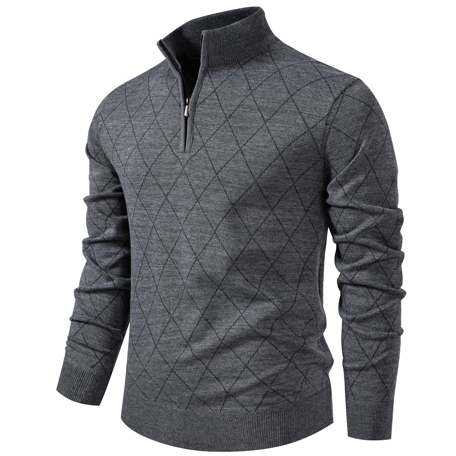 mylldey 1/4 Zip Pullover Mens Sweaters Lightweight Pullover Soft Men's Knit Long Sleeve Sweater-picture-42
