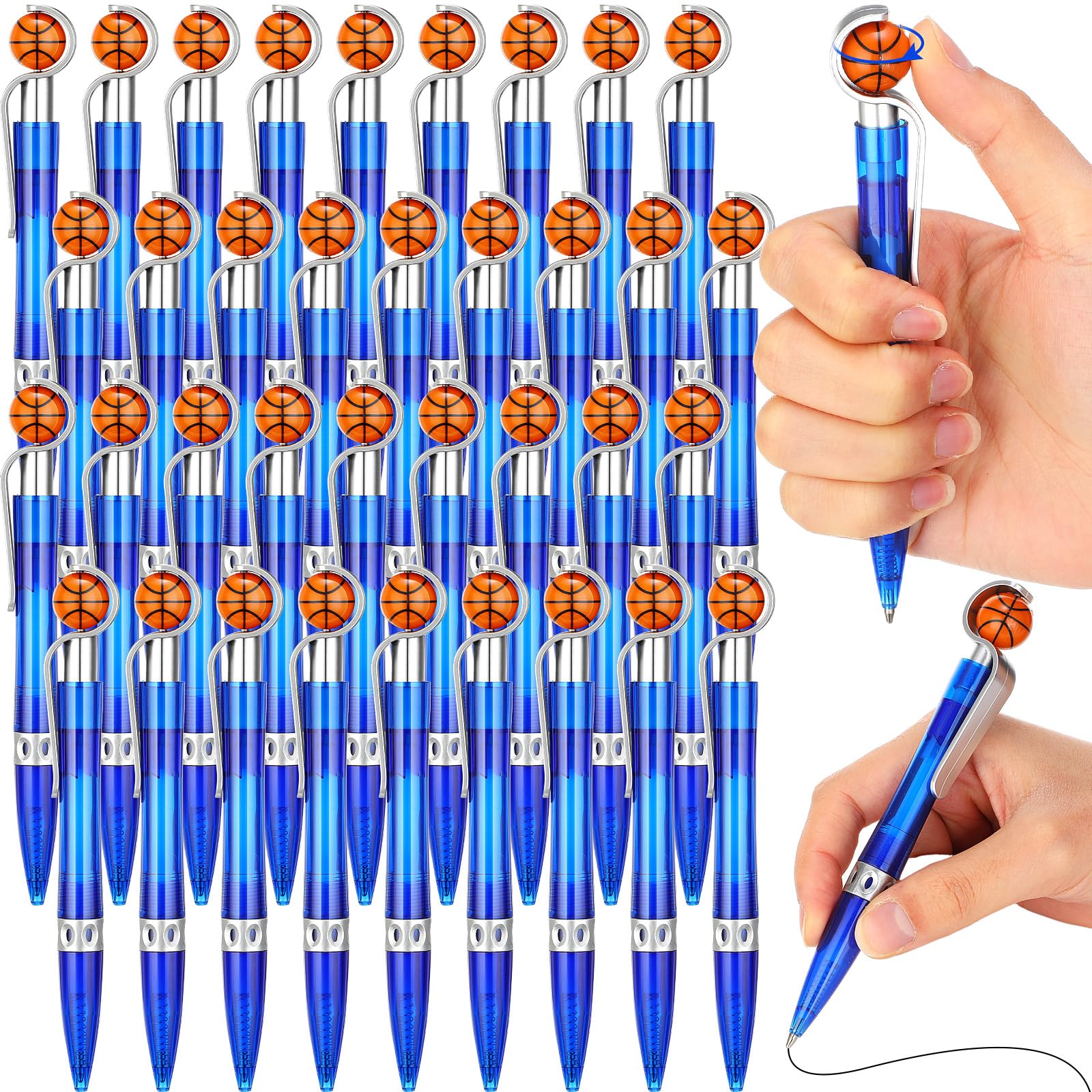 Zhanmai 36 Pcs Basketball Ballpoint Retractable Ball Sports Writing Pen Medium Point 1.0 mm Black Ink Pens Basketball Souvenirs Party Favors for