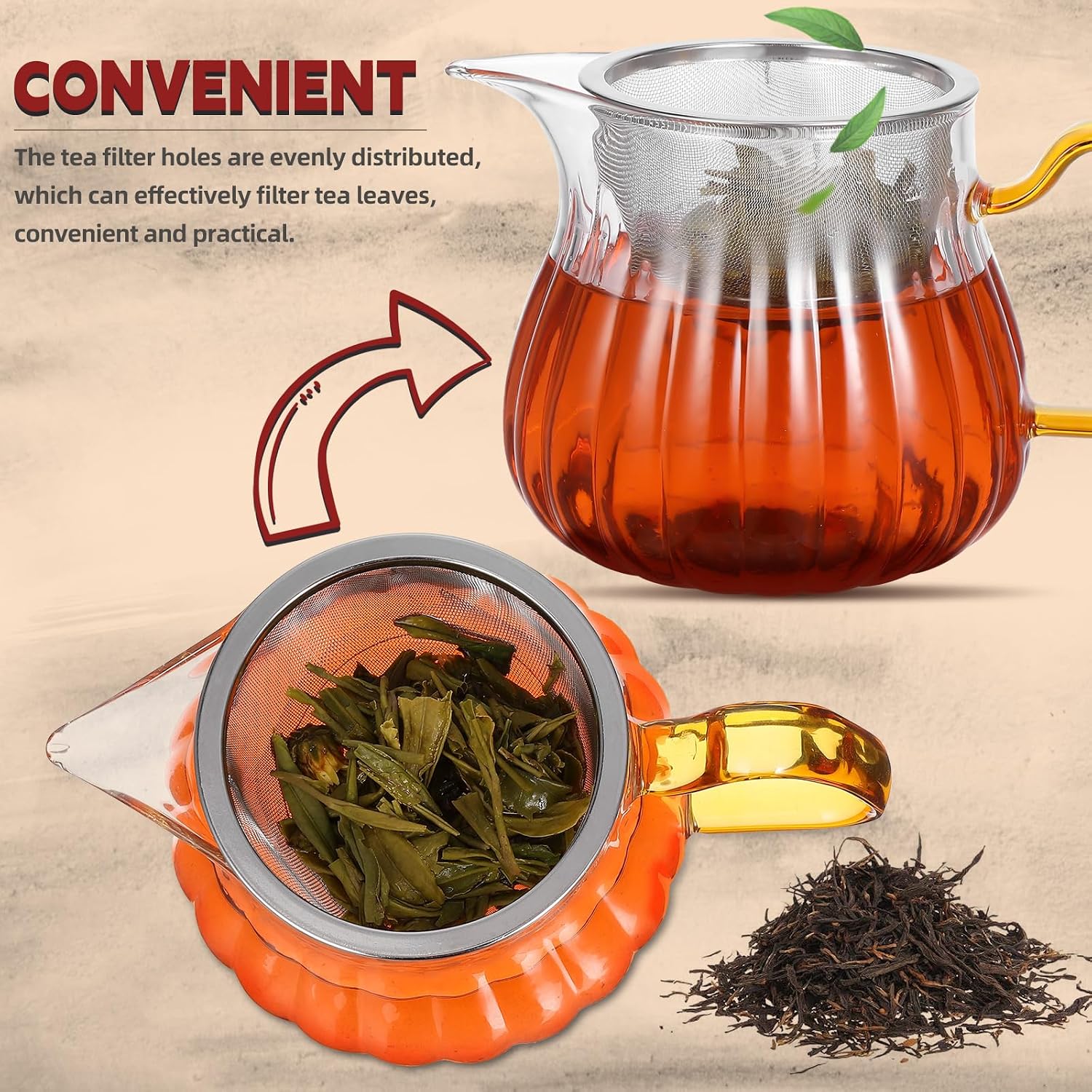 4pcs Stainless Steel Tea Leaf Infuser Mesh Strainers, Fine Filter Tea Strainers for Loose Leaf Brewing, Sturdy Teapot Replacement Filters for Home and Dorm Use