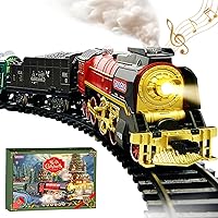 Vista 1 de Train Set, Remote Control Train Toys for Boys with Steam, Lights and Sound, Fancy Tracks, Christmas Train Sets for Around The Tree, Model Trains for