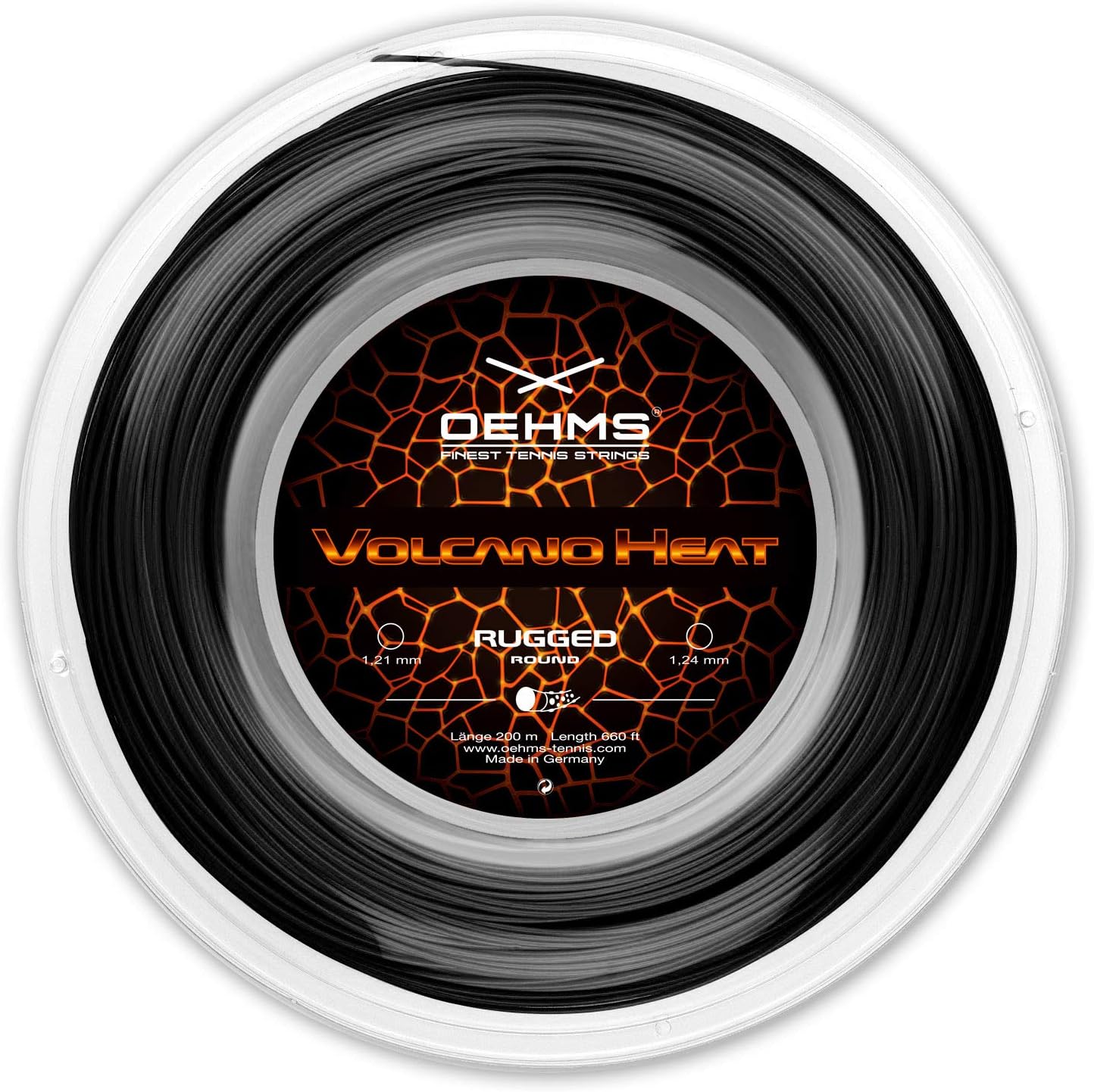 OEHMS Volcano Heat Rugged | Round Co-Poly Tennis-String | 660 feet Reel | 1.24 mm