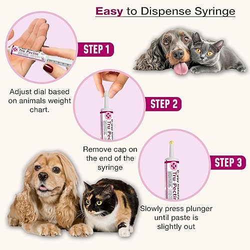 Miniatura 6 de Tru-Pectin - Pasta oral antidiarreica para perros y gatos, sabor a hígado de pollo, ayuda a reducir las heces sueltas ocasionales y la diarrea,