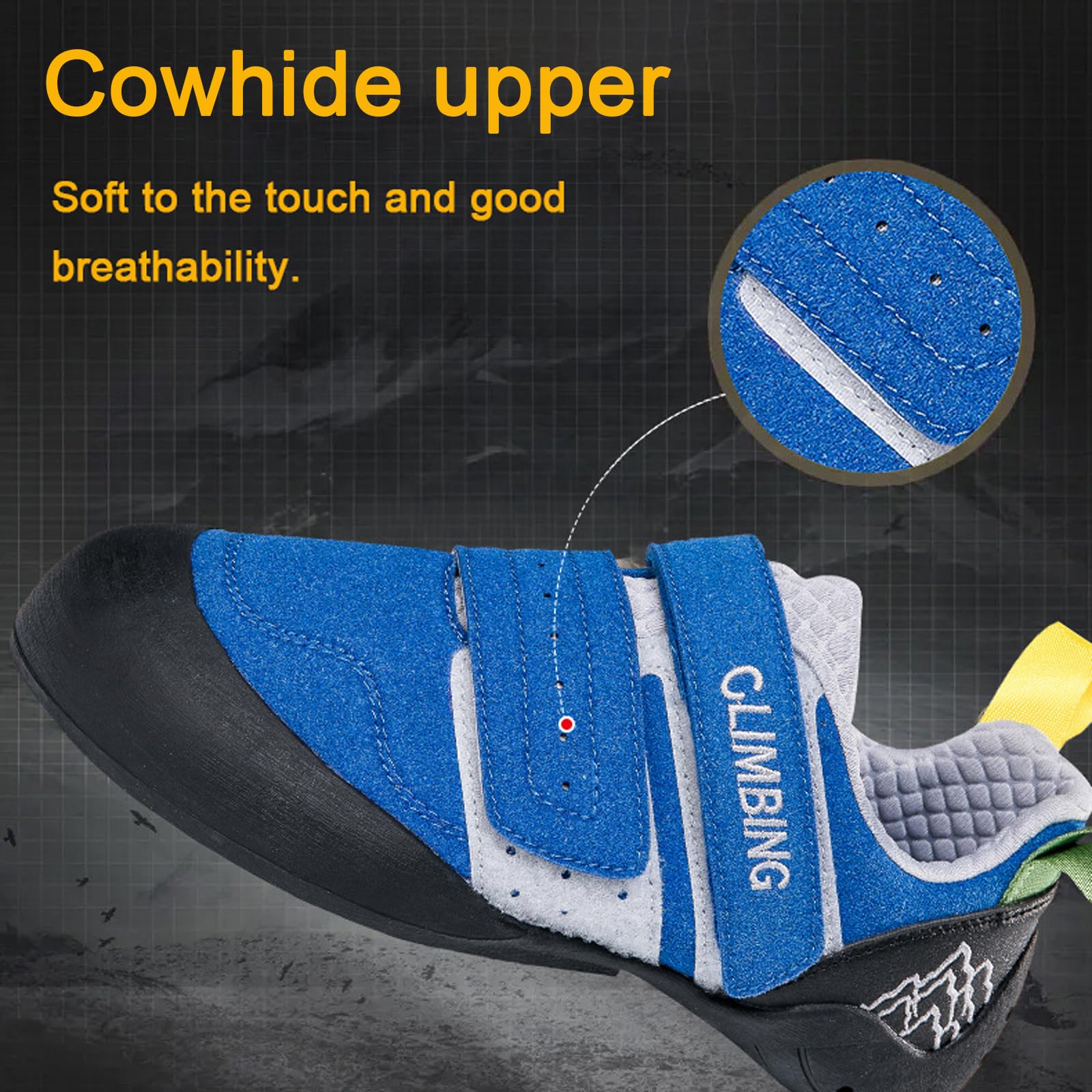 Scarpette da Arrampicata Indoor,Scarpe da Boulder,Scarpette da Arrampicata per Adolescenti,Traspirante,Leggere,Adatto ai Principianti del Bouldering e dell'arrampicata Indoor