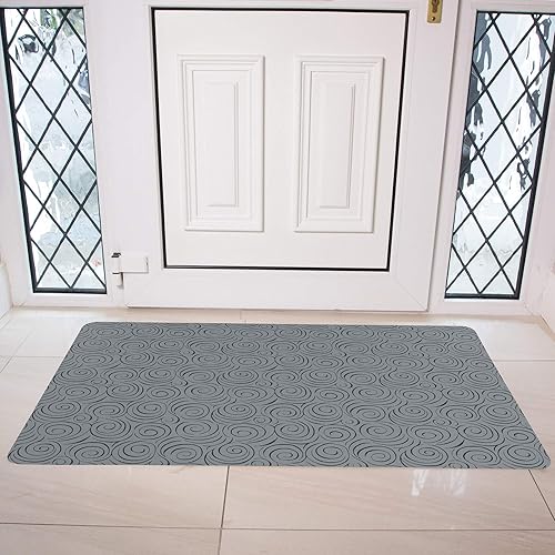 Miniatura 7 de Alfombrilla Shape28, ultra delgada para la cocina, con respaldo de goma antideslizante, 35 x 23 pulgadas, color gris