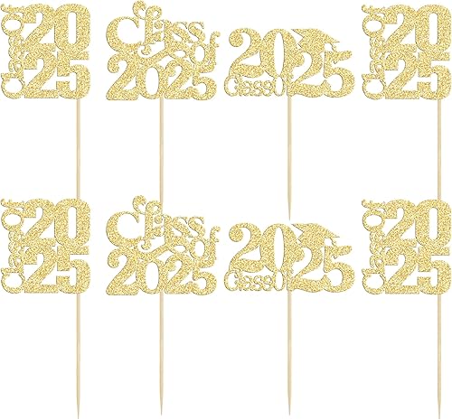 Miniatura 3 de Paquete de 30 adornos para cupcakes de la clase 2023 con purpurina para graduación de 2023, para graduación de secundaria 2023, suministros de