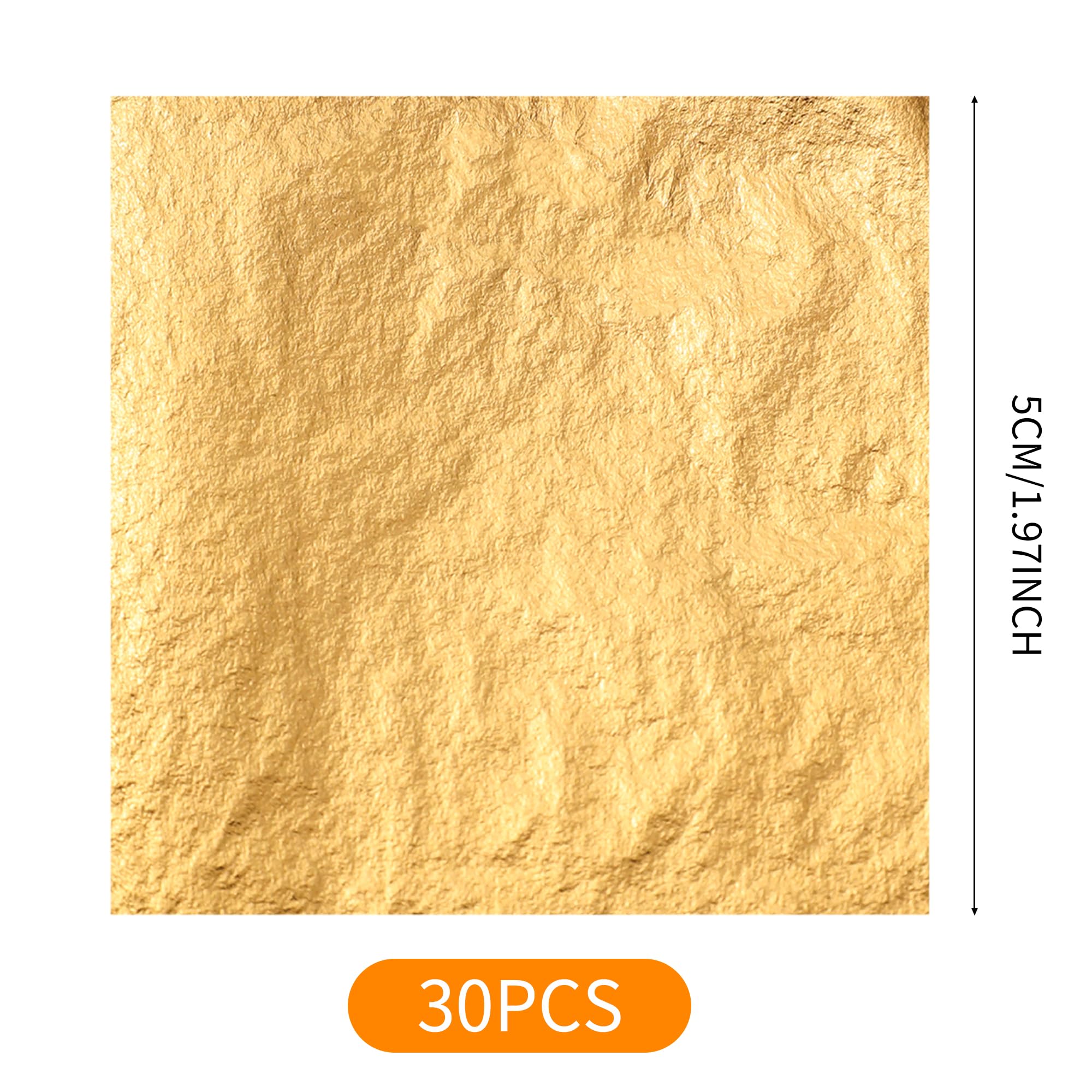 30 Sheets of Gold Leaf Sheets, Simulated Gold Foil Paper for Nail Art Art Creations, Photo Frame Decoration - Image 2