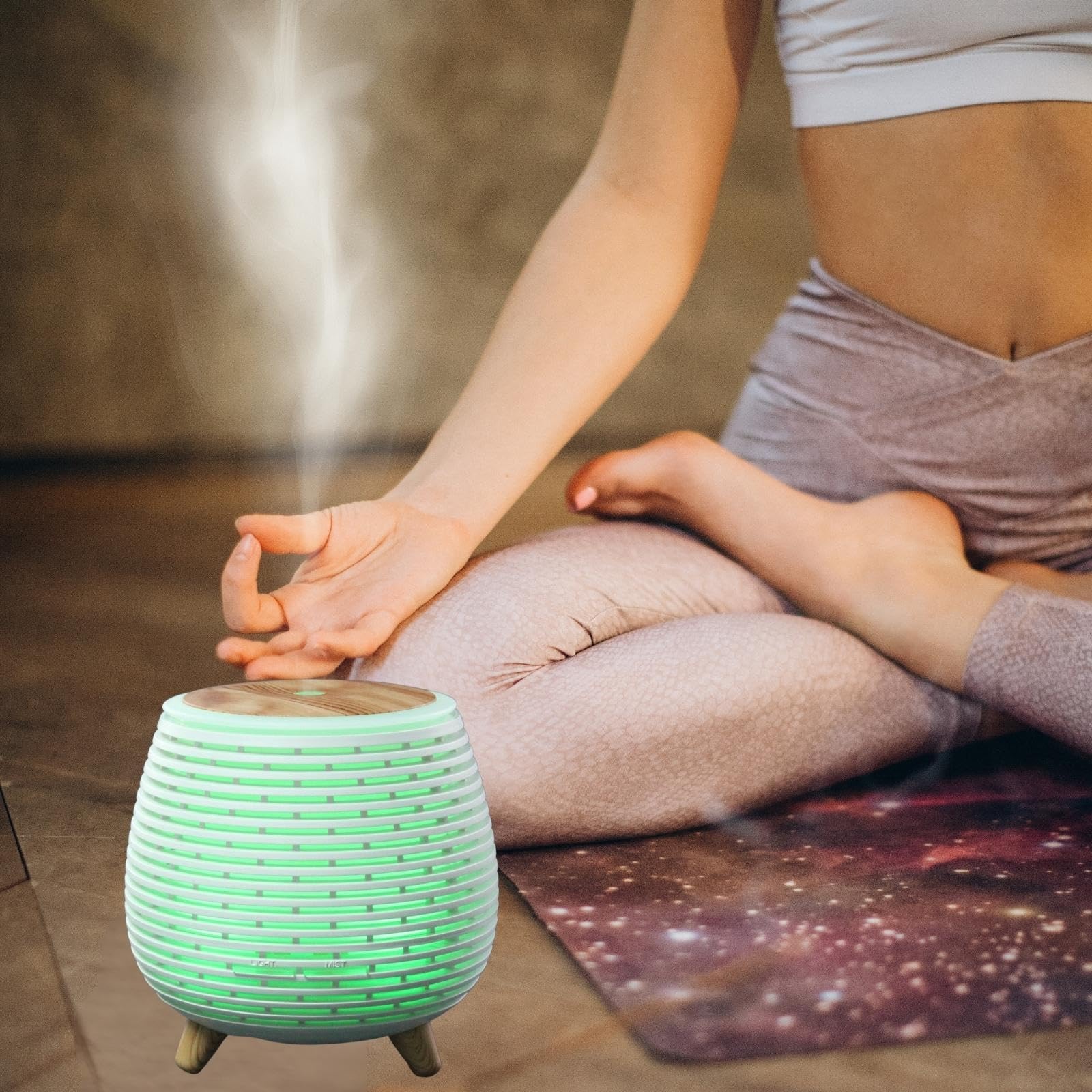 Zen'Aroma Difusor de Aceite Esencial Lola, difusor ultrasónico de aromaterapia fría difusor de Perfume eléctrico USB, 2 Modos de difusión, Apagado automático, iluminación LED, silenciador y Compacto
