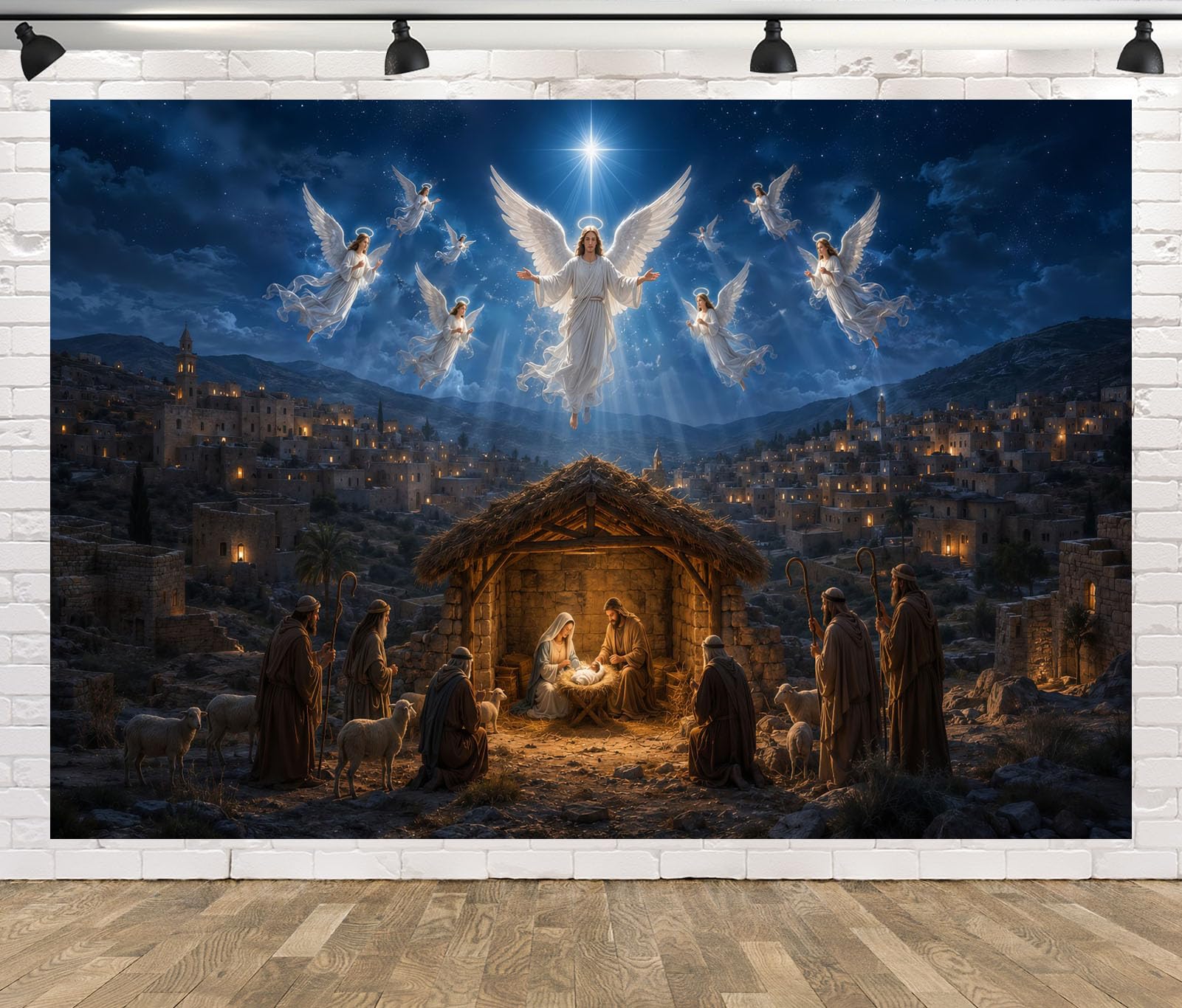 20x10FT (6x3m) Coro Di Angeli Su Betlemme Sfondo Fotografico