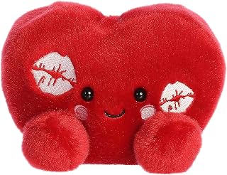 Aurora® Adorable Palm Pals™ Kimi Kisses Heart™ Stuffed Animal - Fun Seasonal Plush for Kids and Adult Collectors - Perfect for Decorating Rooms and Valentine's Day - Red 5 Inches