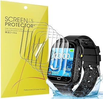 Compatible for Phyulls Kids Smart Watch Screen Protector, [6 Pack] Lamshaw Full Coverage TPU Clear Film Compatible for Phyulls Kids D05 1.54 Inches Smart Watch, OVV D05 1.54 Kids Smart Watch, AIWIEP