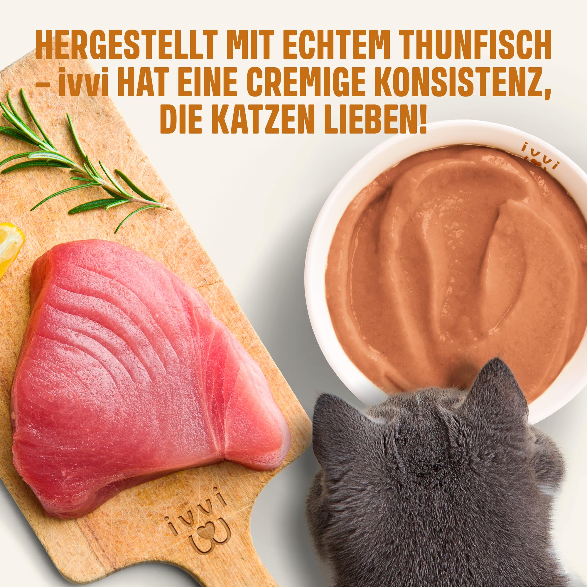 ivvi Haut & Fell Essenz für Katzen – Schlecksnack mit Lachsöl, Algenöl, Zink & Kollagen – unterstützt Haut & Fell – 30x15g – mit echtem Thunfisch
