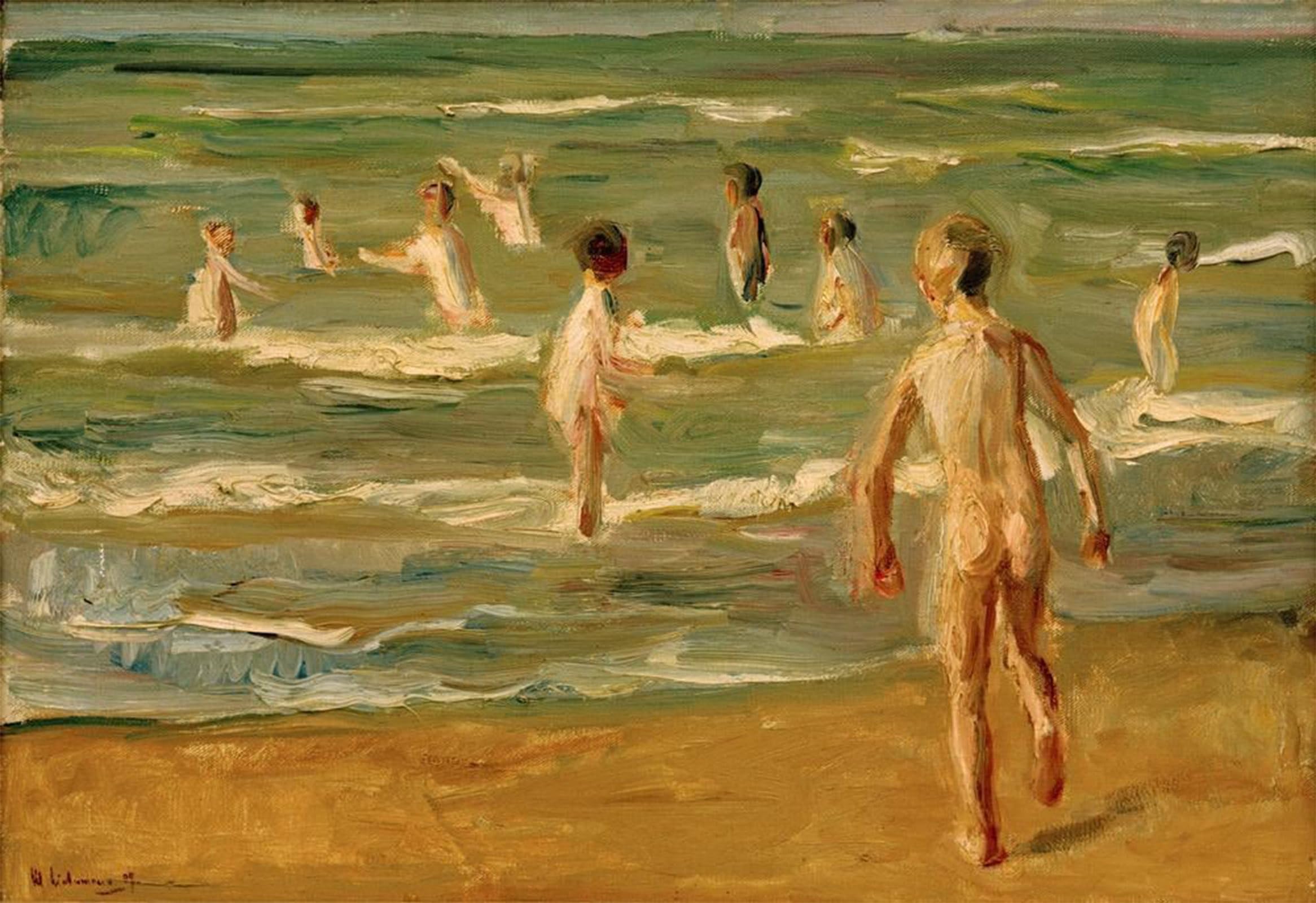 POSTERIIk Vintage Print Pop Art Landscape Artwork Badende Jungen by Max Liebermann Art Prints for Office Home Decor 60x90cm