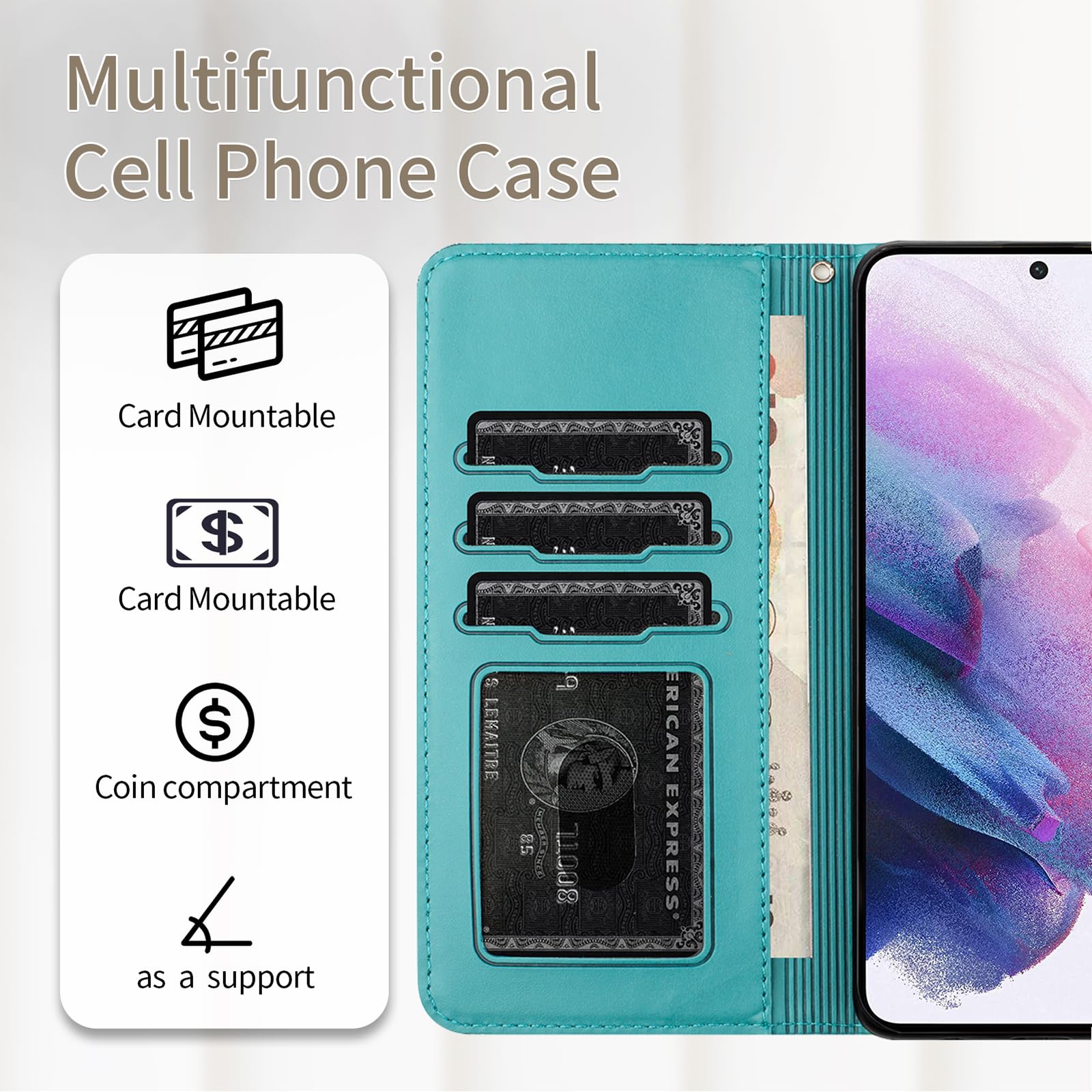 Etui do Samsung Galaxy S20 FE 5G, składane, etui na telefon komórkowy Samsung S20 FE, skórzane etui z klapką Cat, odporne na wstrząsy, funkcja magnetycznego stojaka, przegródki na karty