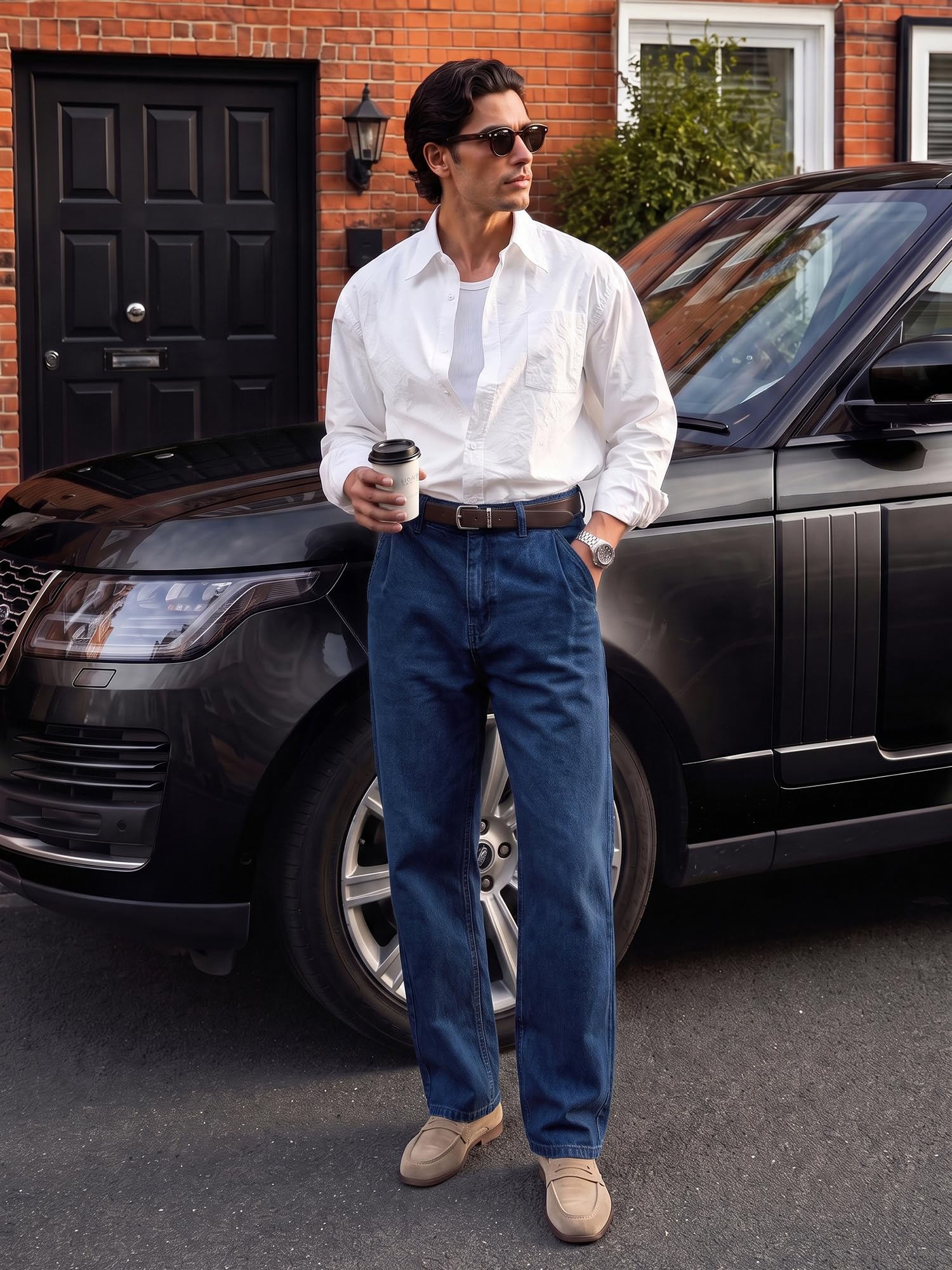 JMIERR Herren Stretch Jeans Baggy Denim Hosen S-3XL