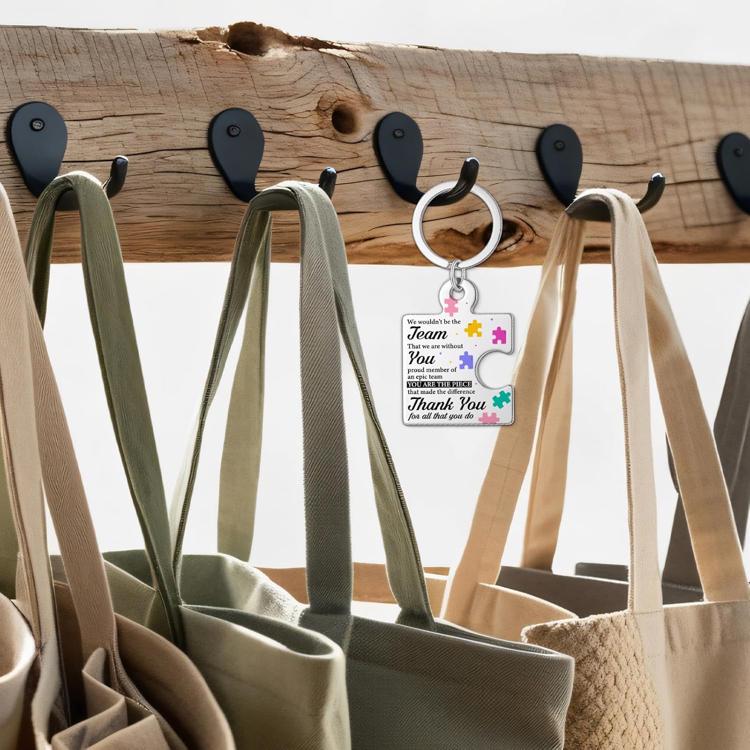 Team Thank You Appreciation Gifts for Coworkers Boss Employees Staff Colleagues, Best Boss Ever Gift for Boss's Day We Wouldn't Be the Team We Are Without You Puzzle Piece Metal Keychains - Image 5