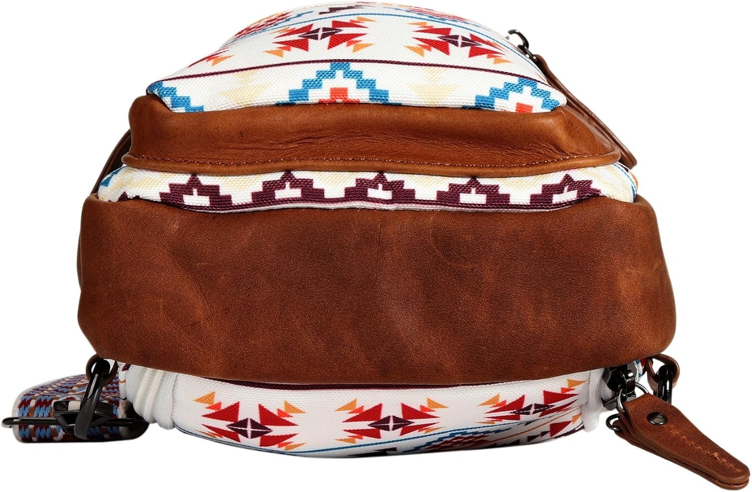 Indie Aztec Concealed Carry Sling Bag – Canvas & Leather Crossbody with Adjustable Strap, Ambidextrous Access, Zipper Closure, and Universal Holster (Multi Aztec)