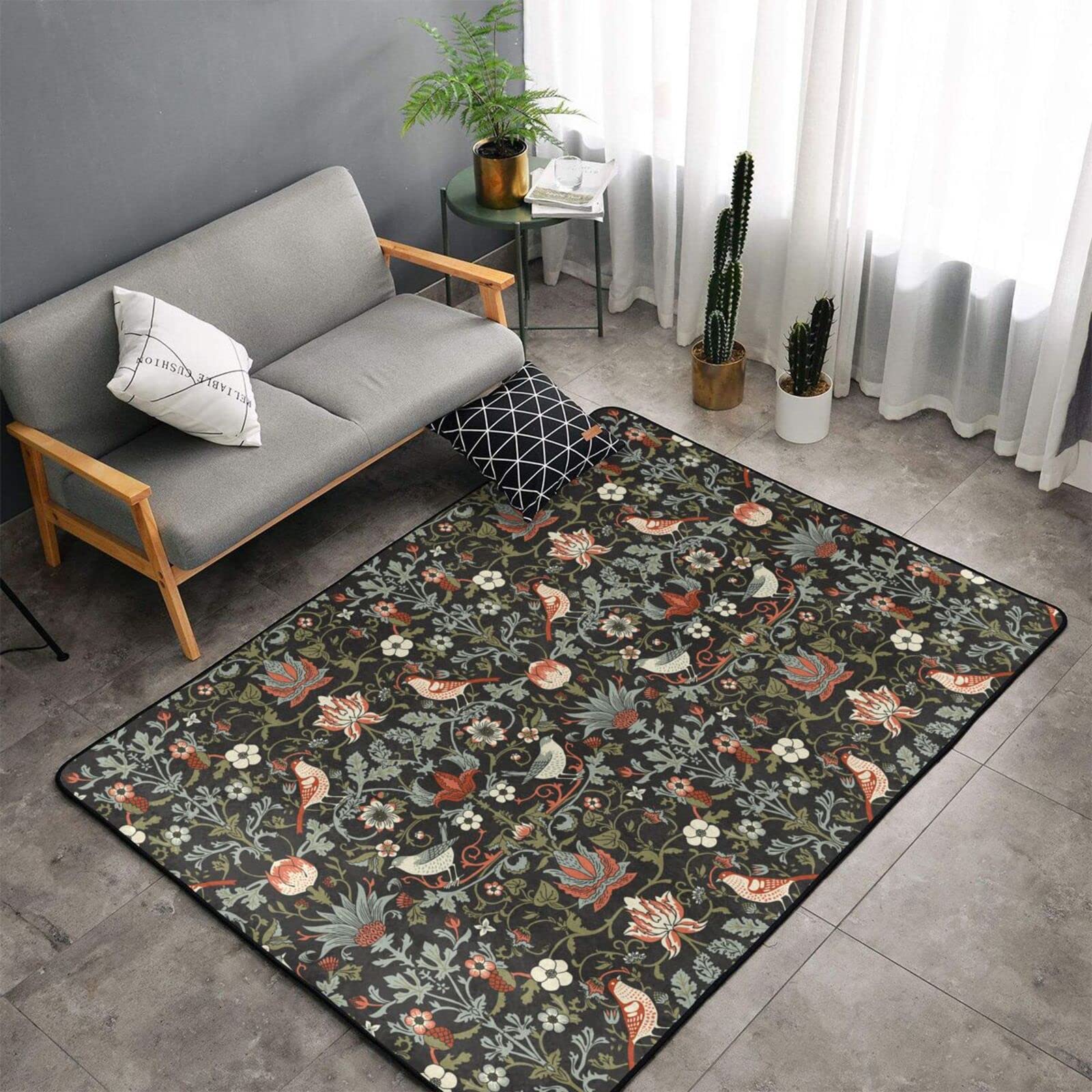 ウイリアムモリスラグベルギー製 花柄カーペット 140x200cm ウイリアムモリスラグベルギー製 花柄カーペット 140x200cm