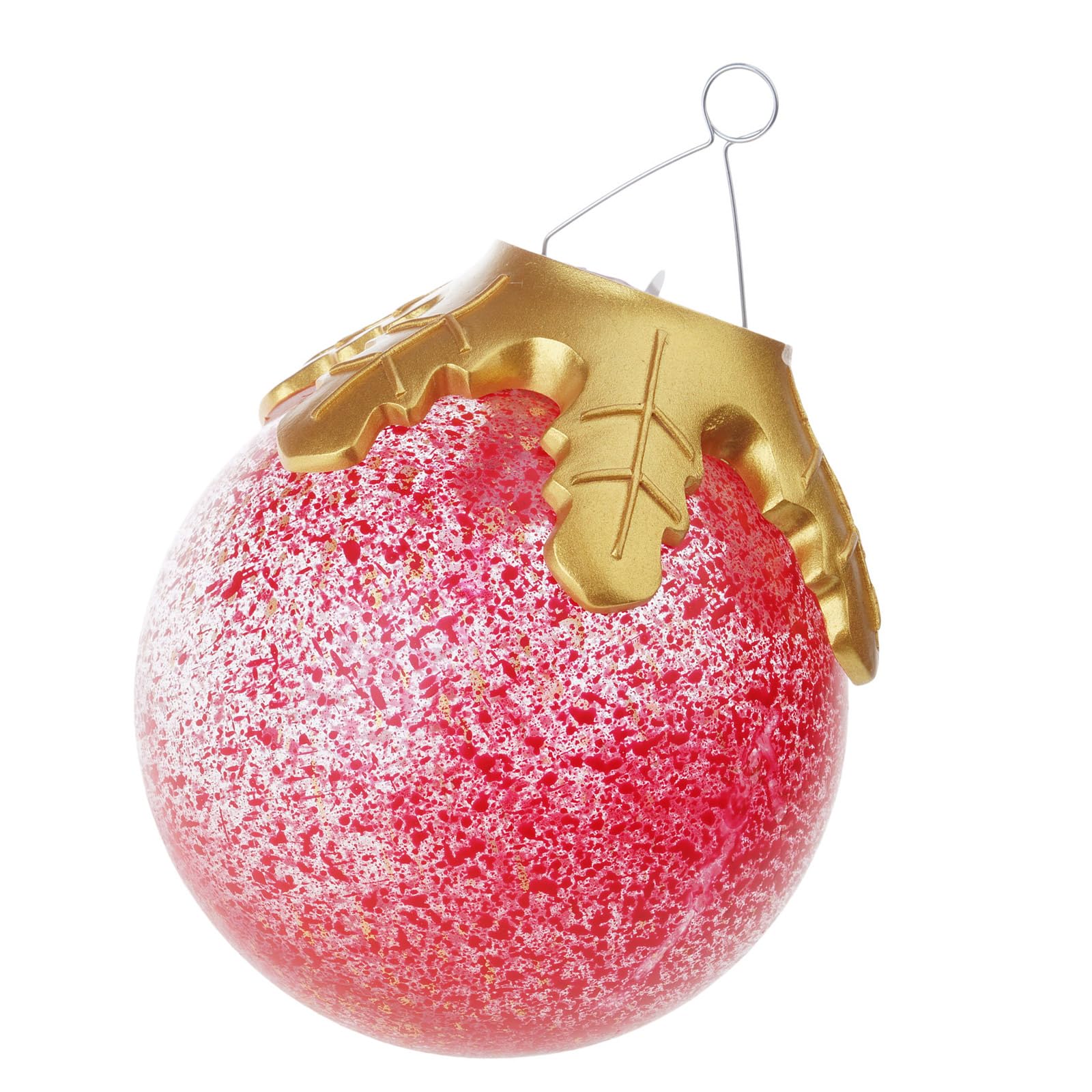 Tsophreniq Red White Led Cracked Christmas 6Inch Auto Timer Metal Accent Holiday Tabletop Display Christmas Led Ornament With Timer Holiday Table Ornament