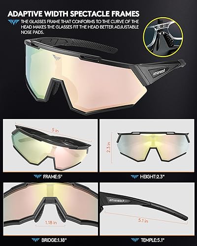 Miniatura 6 de Gafas de sol con protección UV, gafas de sol de ciclismo para hombres y mujeres, resistencia a los impactos Z87.1 para construcción