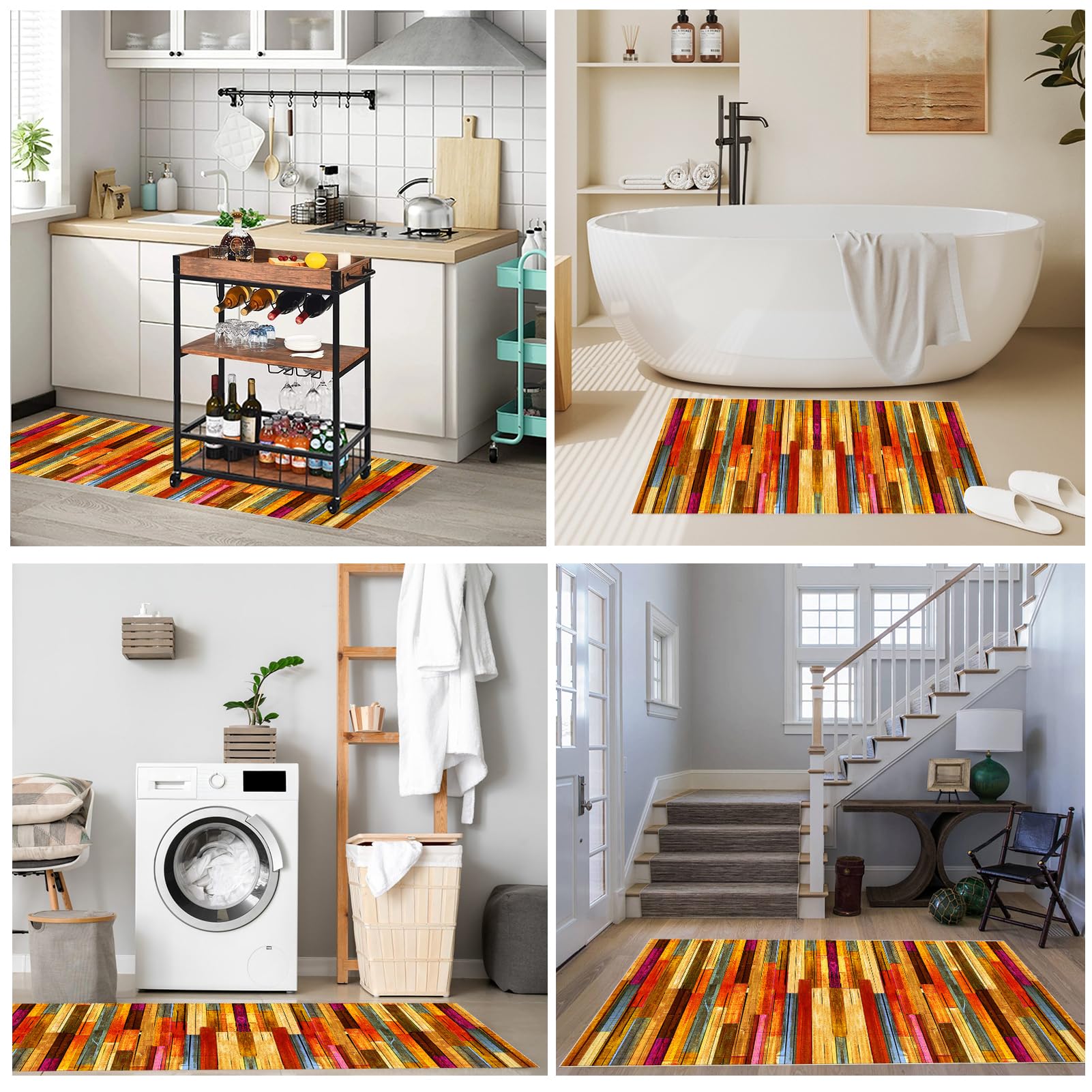 Dywan Chodnik Kuchenny Zmywalny Antypoślizgowy Dywan Biegacz Długi Korytarz Dywany Salon Dywan Sypialnia Nowoczesne Długie Maty Do Wejścia Balkon Łazienka Pralnia 90 x 500 cm