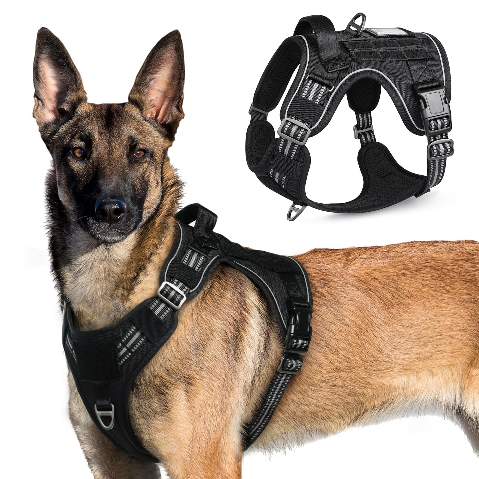 rabbitgoo Tactical Dog Harness in Black