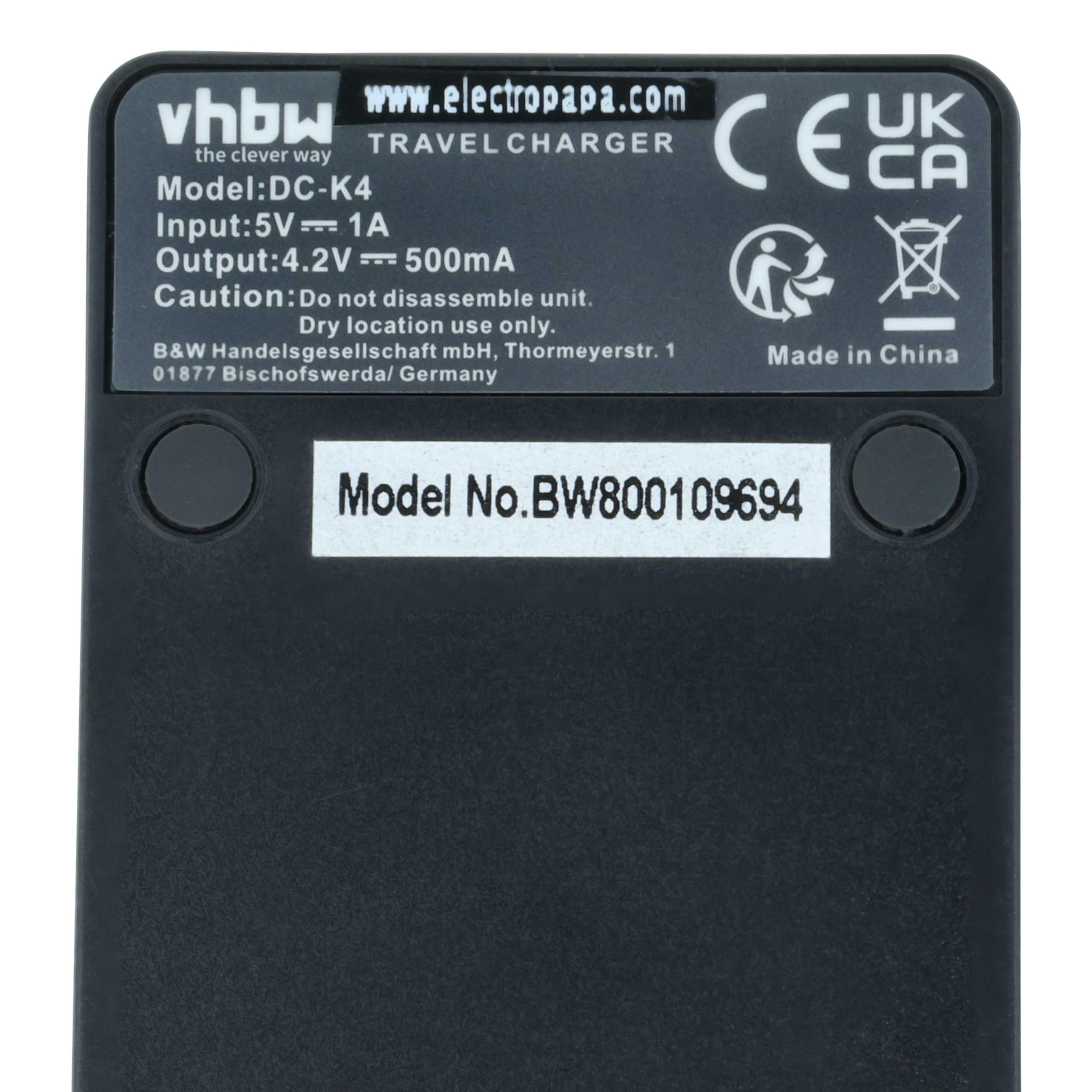 vhbw Caricabatterie USB compatibile con Fotocamera Fuji FinePix JV105
