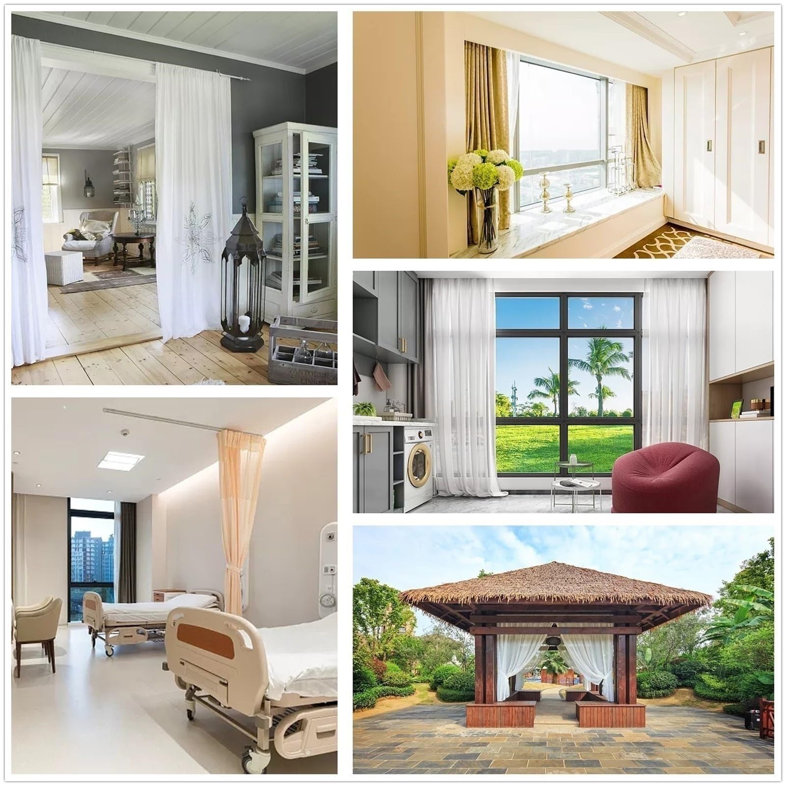 Flexible Bendable Curtain Rod Track System for Camper Van Wall, Hospital/Gazebo/Bedroom/Office Room Dividers Curtain Rail Gliders Set, 3ft 4ft 7ft 8ft 9ft 10ft 12ft 16ft Custom, Cuttable Aluminum(Whit