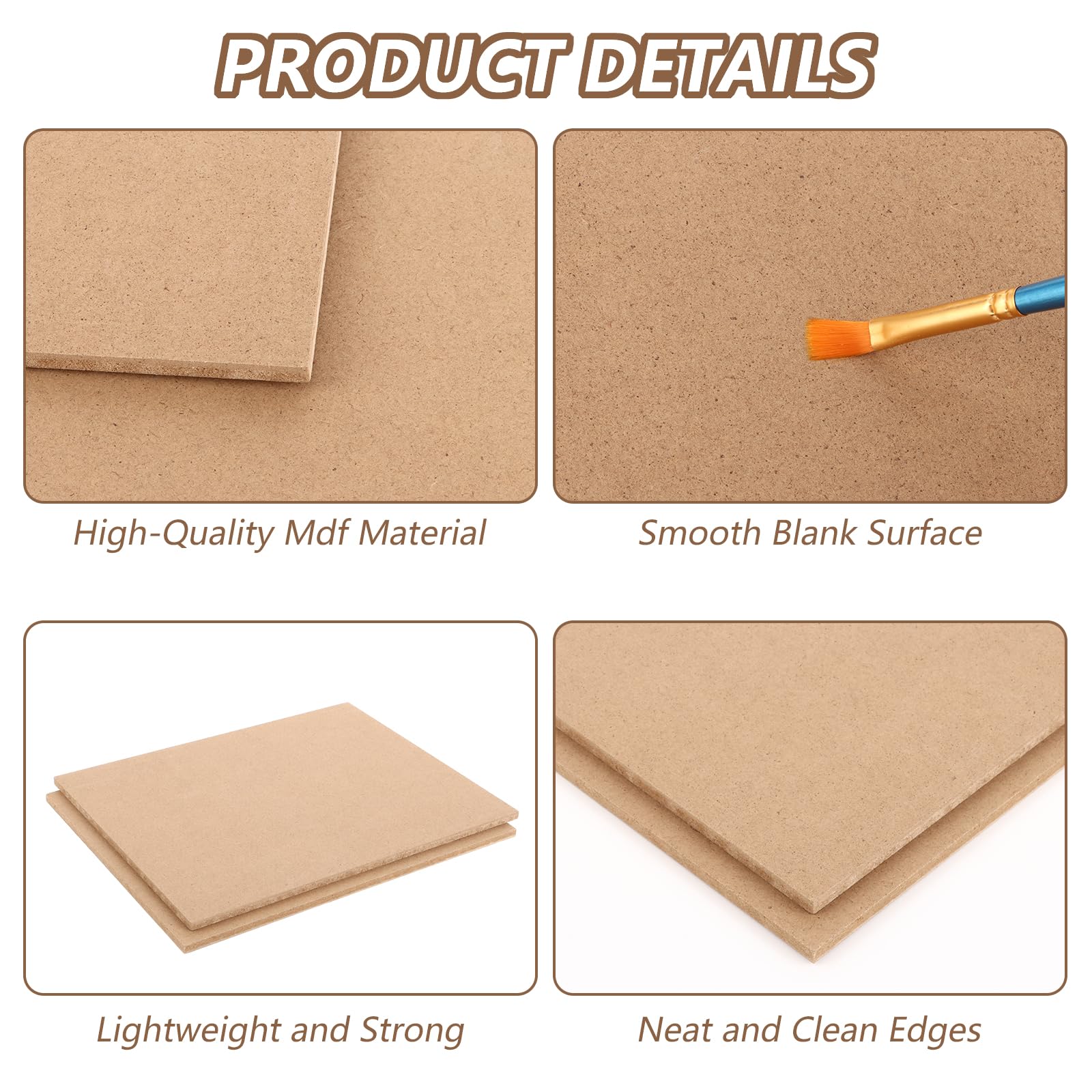 20 lastre in legno MDF da 6 mm, 200 x 254 mm, per sega a traforo pirografia modellazione, taglio