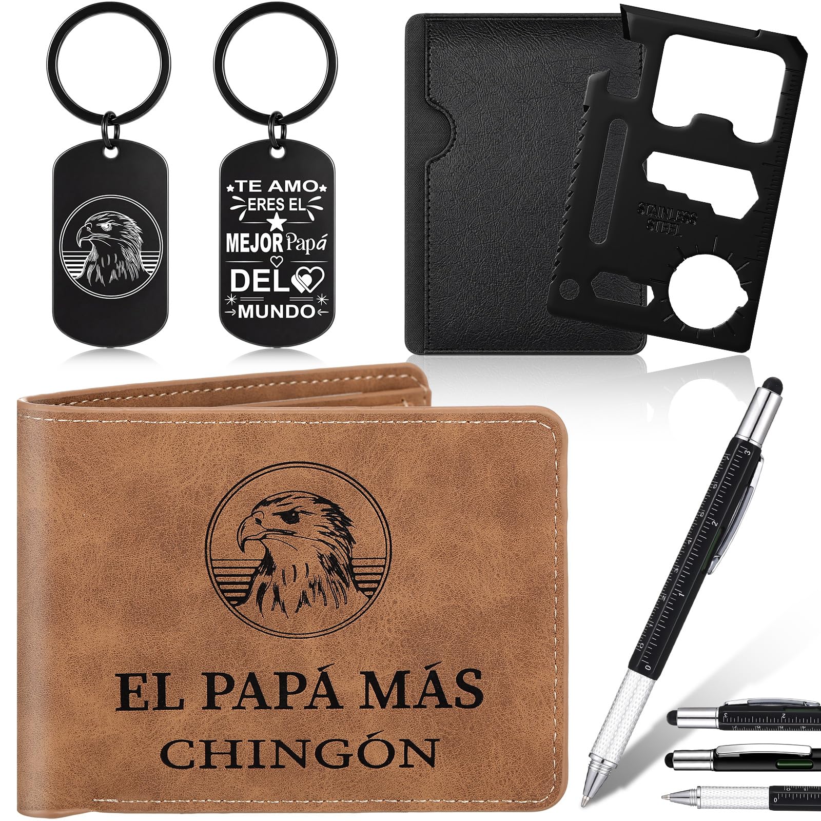 Porte-monnaie en cuir avec carte à outils et stylo multifonction pour optimiser votre quotidien