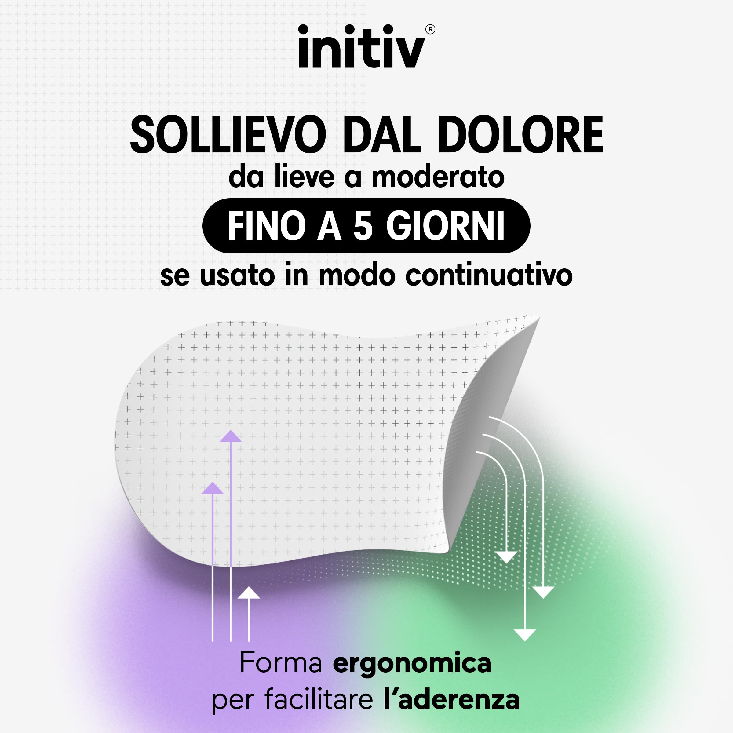Initiv Cerotti per Schiena, Dolori Muscolari da lievi a moderati, Rimedi Mal di Schiena, Sollievo fino a 5 giorni se usati in modo continuativo, senza Medicinali, Resistenti all’Acqua (4 Cerotti)