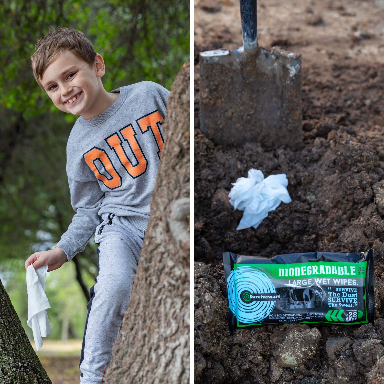 Bеѕt Dеаl SURVIVEWARE Biodegradable Wet Wipes, Face and Body Wipes for Post Workout and Camping, Wipes for Adults, Large Wipes, 32 Count Nеw Dеаl SURVIVEWARE Biodegradable Wet Wipes, Face and Body Wipes for Post Workout and Camping, Wipes for Adults, Large Wipes, 32 Count