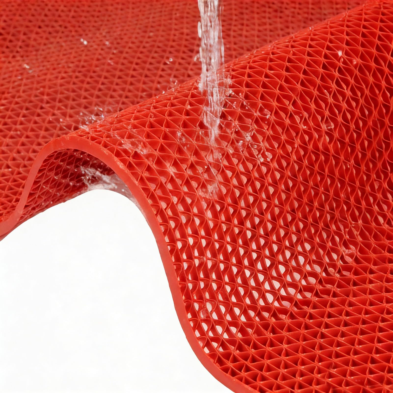 Tappetino drenante antiscivolo in PVC | Multicolor 0,9x1-10m 5mm Bagno Piscina Cucina Ristorante Giardino: drenaggio antiscivolo.(Red,0.9x5m)