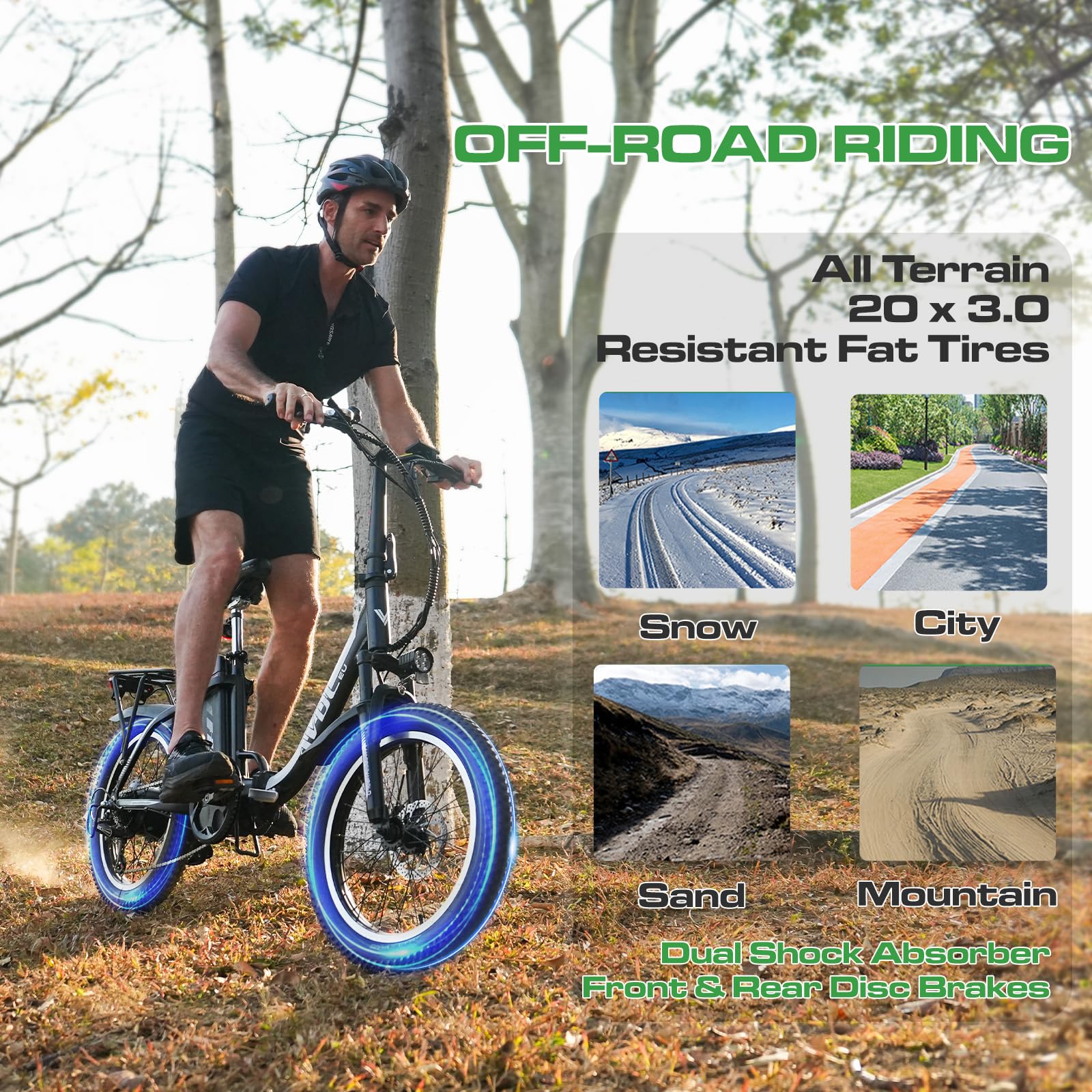 VDL Vélo électrique pliant, cadre en aluminium, moteur puissant, batterie 36 V 12,8 Ah, dérailleur à 7 vitesses, freins à disque avant et arrière, vélo électrique pliable pour ville et trajets en