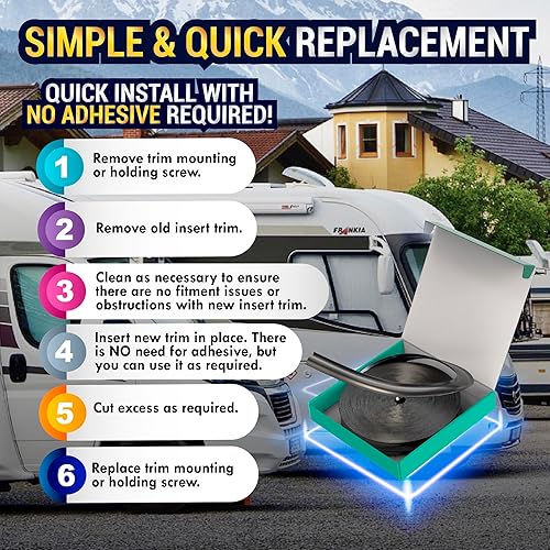 Miniatura 18 de LATCH.IT Inserto de moldura para RV de 1 pulgada (blanco) Exterior de moldura de RV de 100 pies Moldeo de esquina de vinilo resistente a