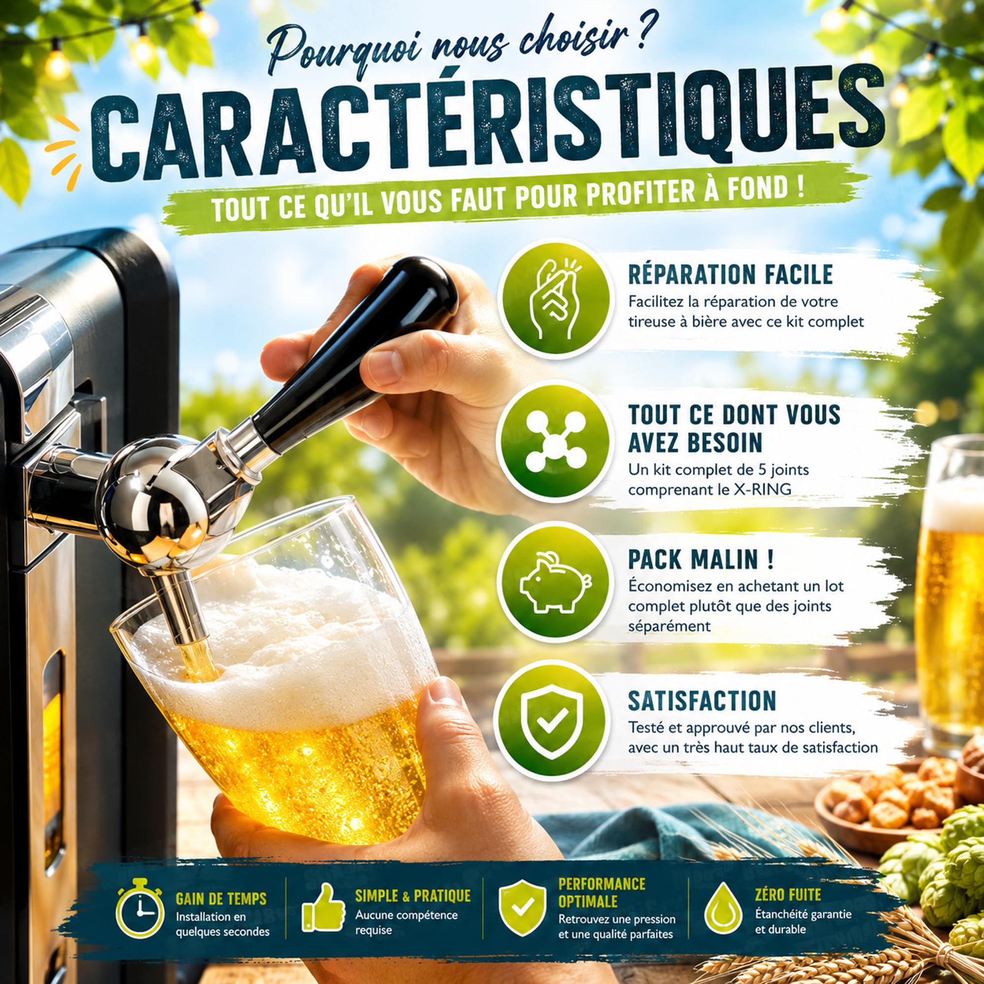 Set mit 5 Dichtungen für Perfect Craft HD3720 HD3620 HD3610 HD3600, kompatibel mit Ausgießer und Zapfhahn für Bierzapfang, Reinigungsset mit 5 Mini-Bürsten + Lebensmittelfett