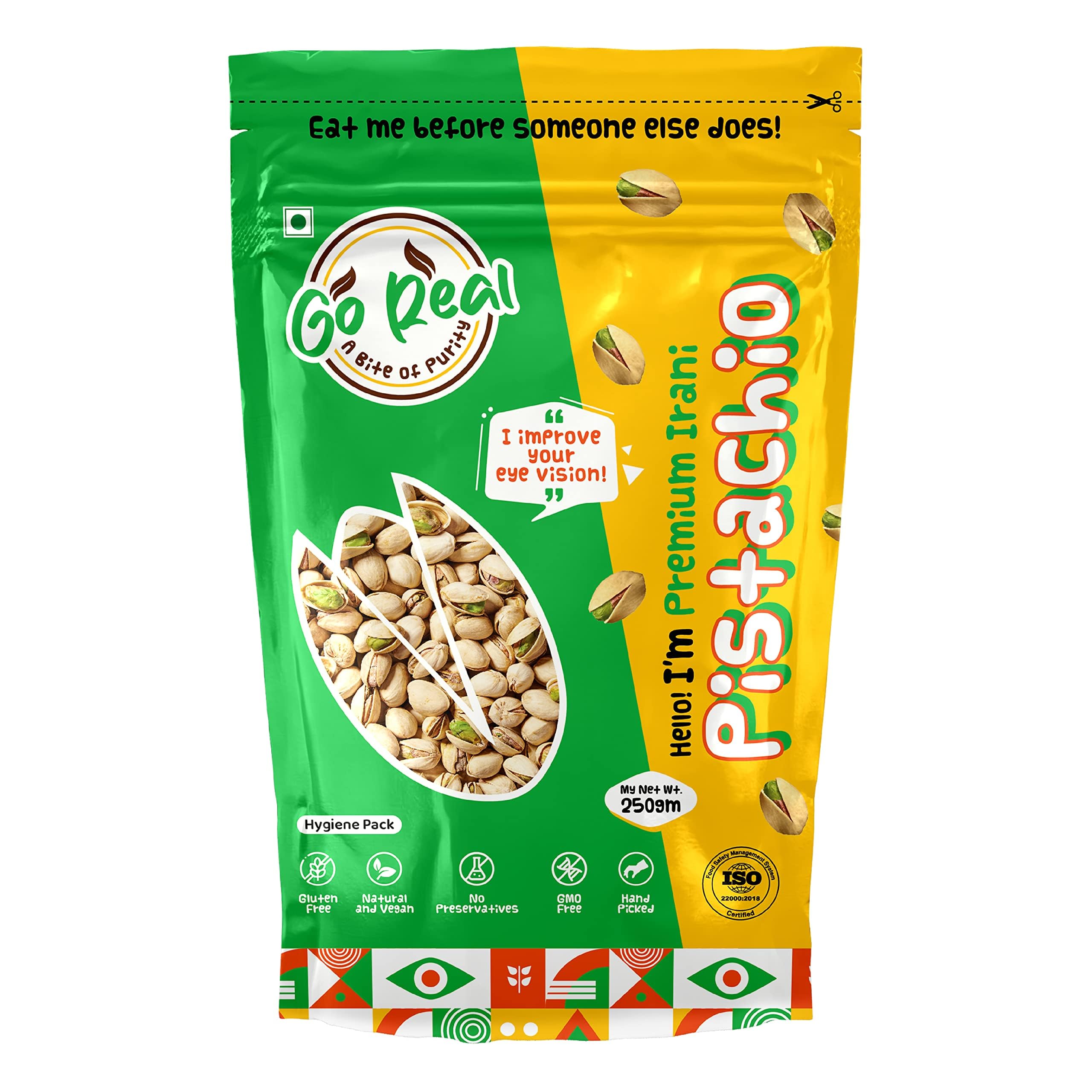 Go Real Premium Roasted & Salted Pistachios | Pista Dry Fruit, Shelled Nuts Super Crunchy & Delicious Healthy Snack | High in Protein & Dietary Fiber | Low Calorie Nuts (500) (B0C537TLJT) Amazon Price History, Amazon Price Tracker