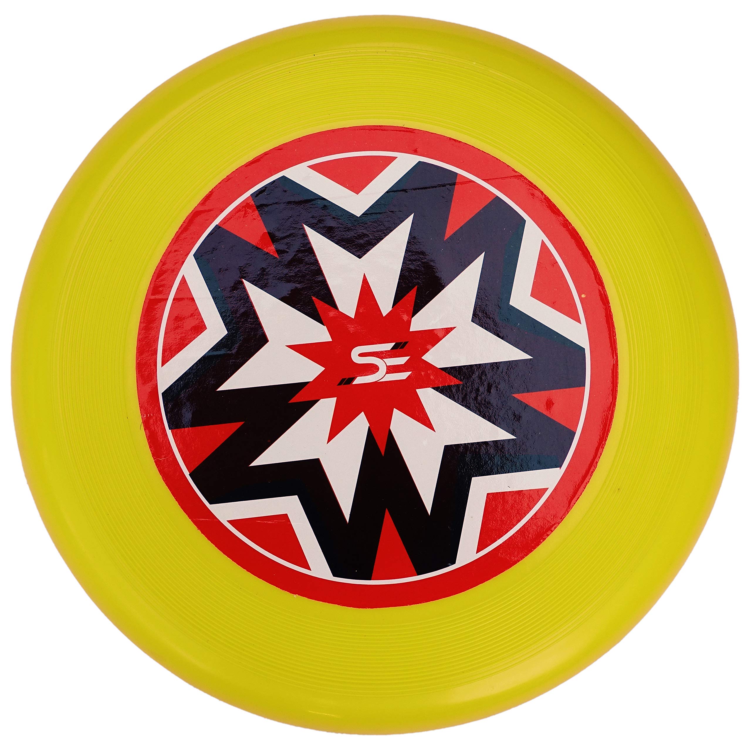 SE Frisbee Flying Disc Toy for Kids/Dogs Unbreakable Soft Flexible Virgin Plastic | Colour Yellow with Star