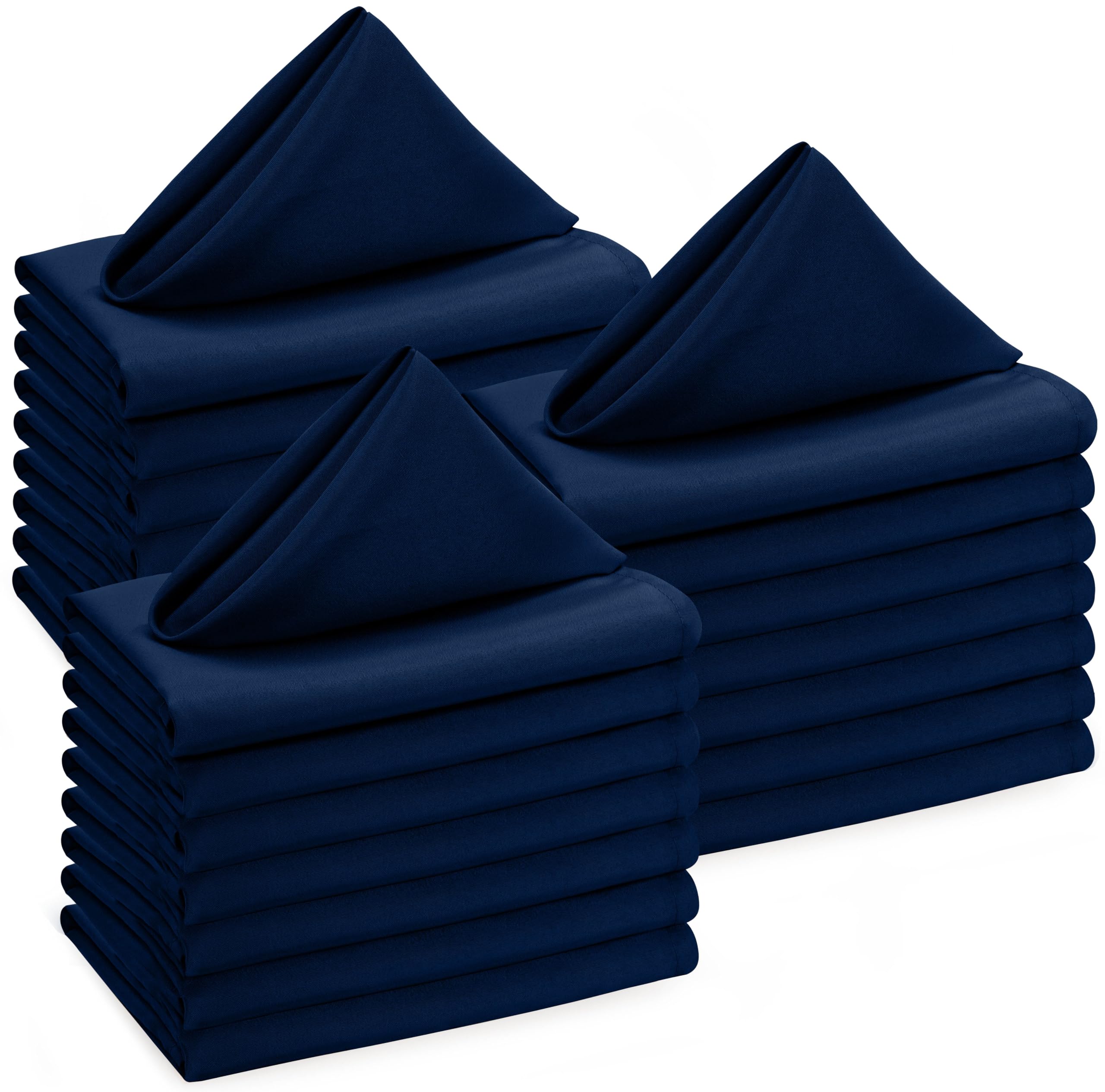 Kichly Navy Blue Cloth Napkins (43 X 43 Cm) Bulk Pack Of 288 Blue 100% Polyester Dinner Napkins With Hemmed Edges, Washable, Ideal For Parties, Weddings And Dinners