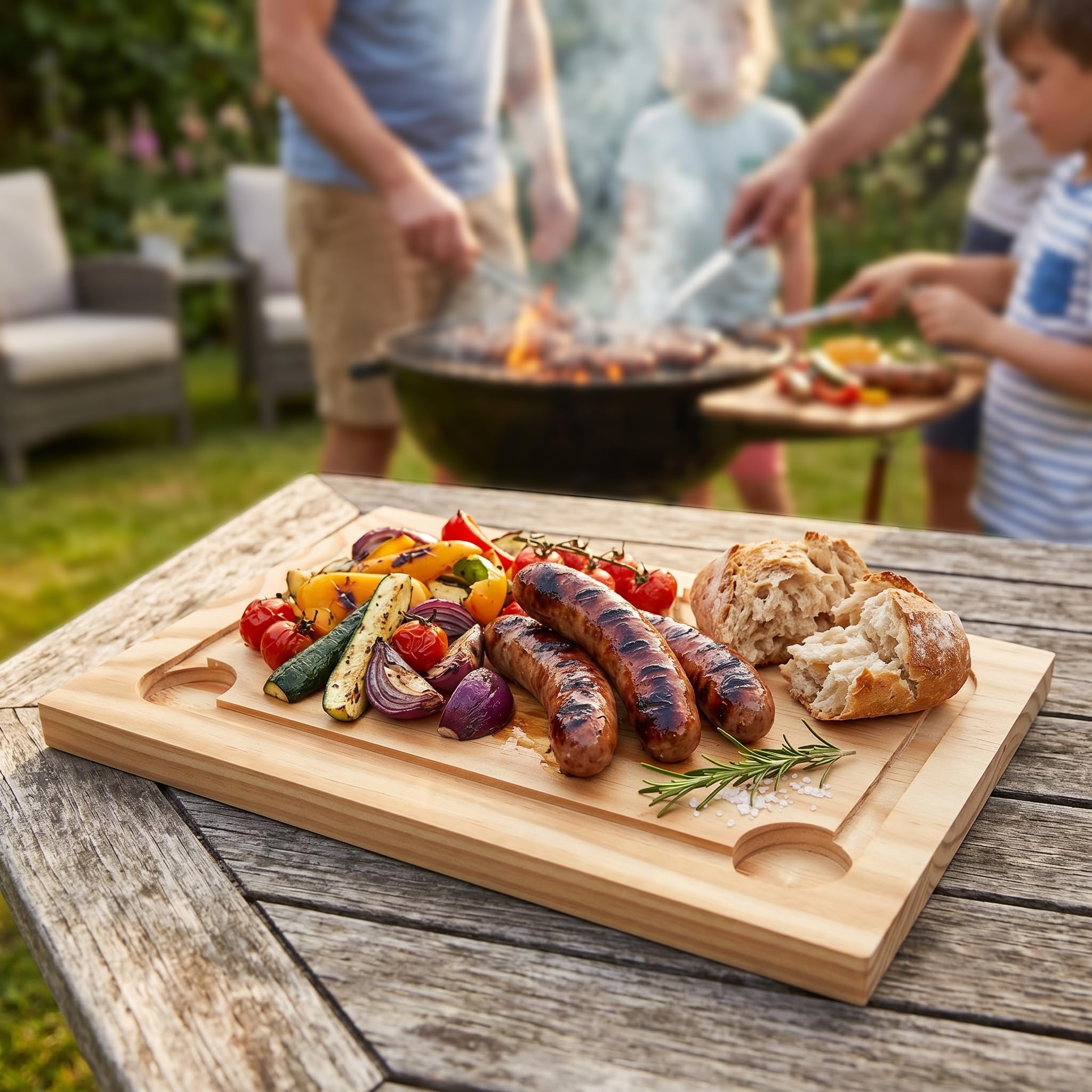 Set da 6 Piatti in Legno - Rettangolari - Piatti per Servire Pizza, Carne, Pollo - Tavoli Set - 30 x 20 cm