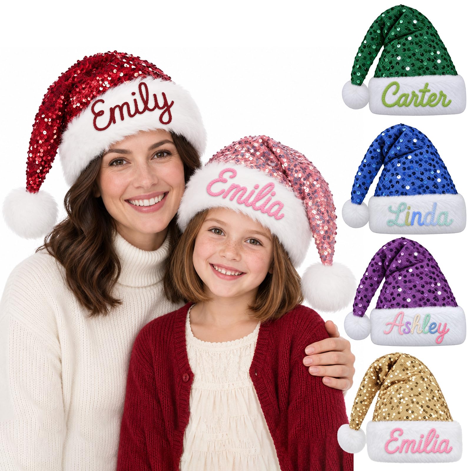 Custom Santa Hat for Adult Kids Personalized Gift Christmas Hats