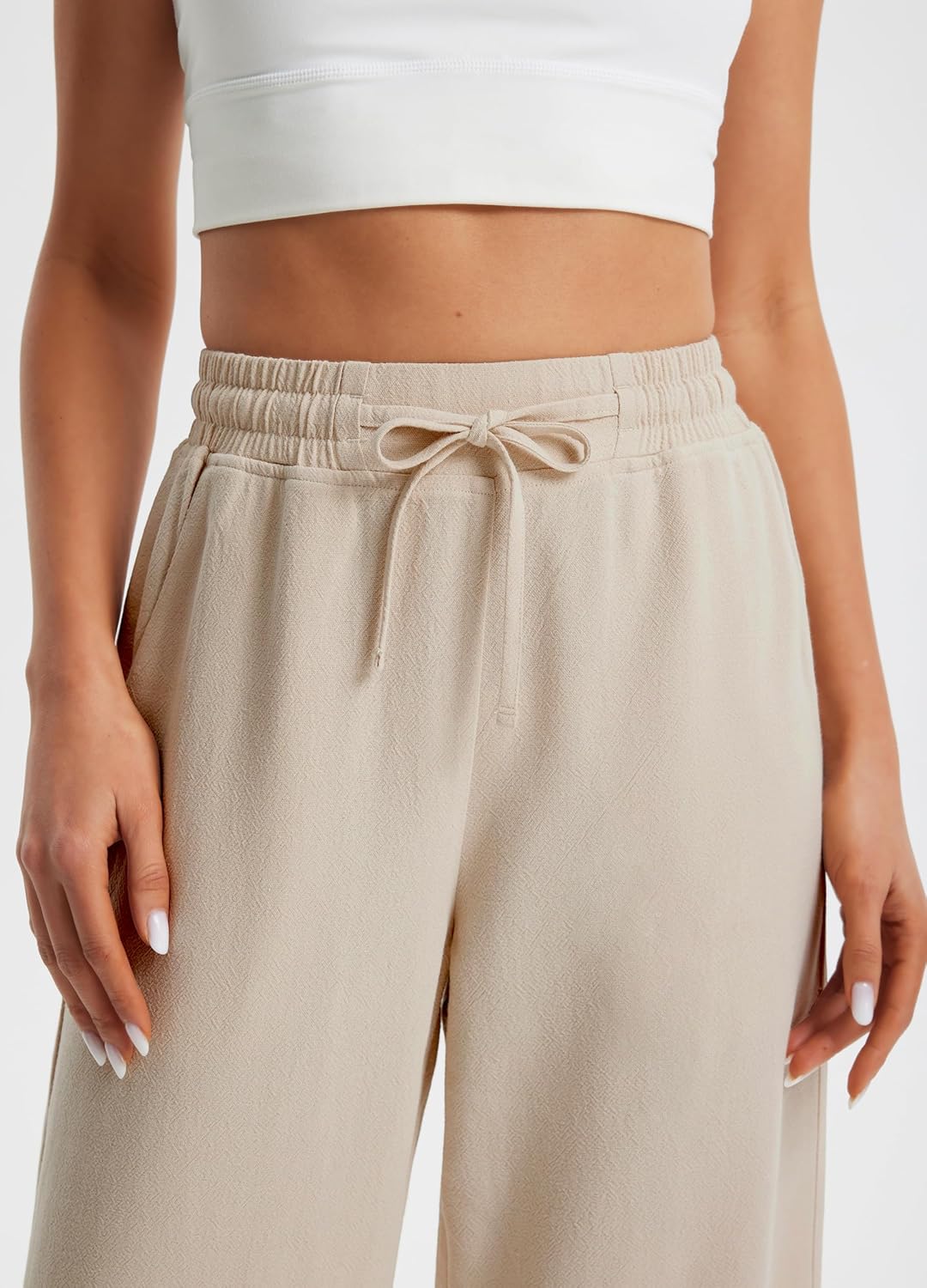 Libin Women's Wide Leg Cotton Linen Pants - Image 3