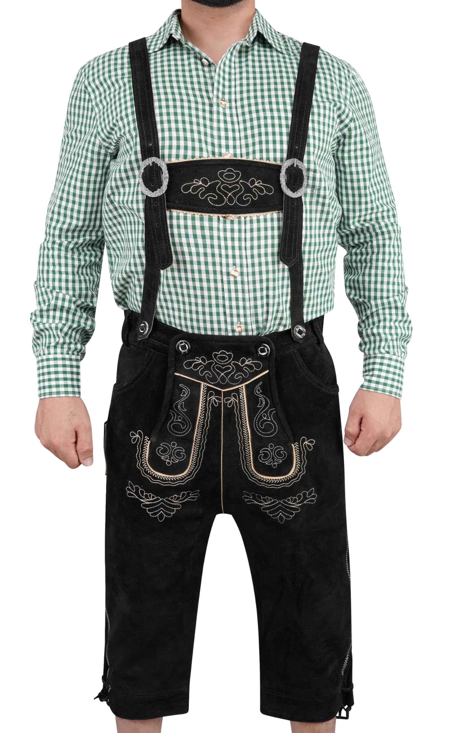 Klederdrachtbroek Lichtbruin TR Martha Dames 100% Suede - Trachtenlederhose Korte Hotpants Suède Leren Hotpants