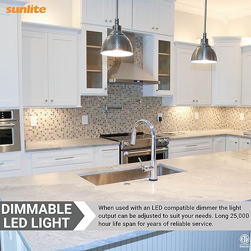 Miniatura 5 de Sunlite 80083 - Foco LED PAR16 empotrable de cuello corto, 7 vatios, (reemplazo halógeno de 60 W), 550 lúmenes, base mediana (E26), regulable,