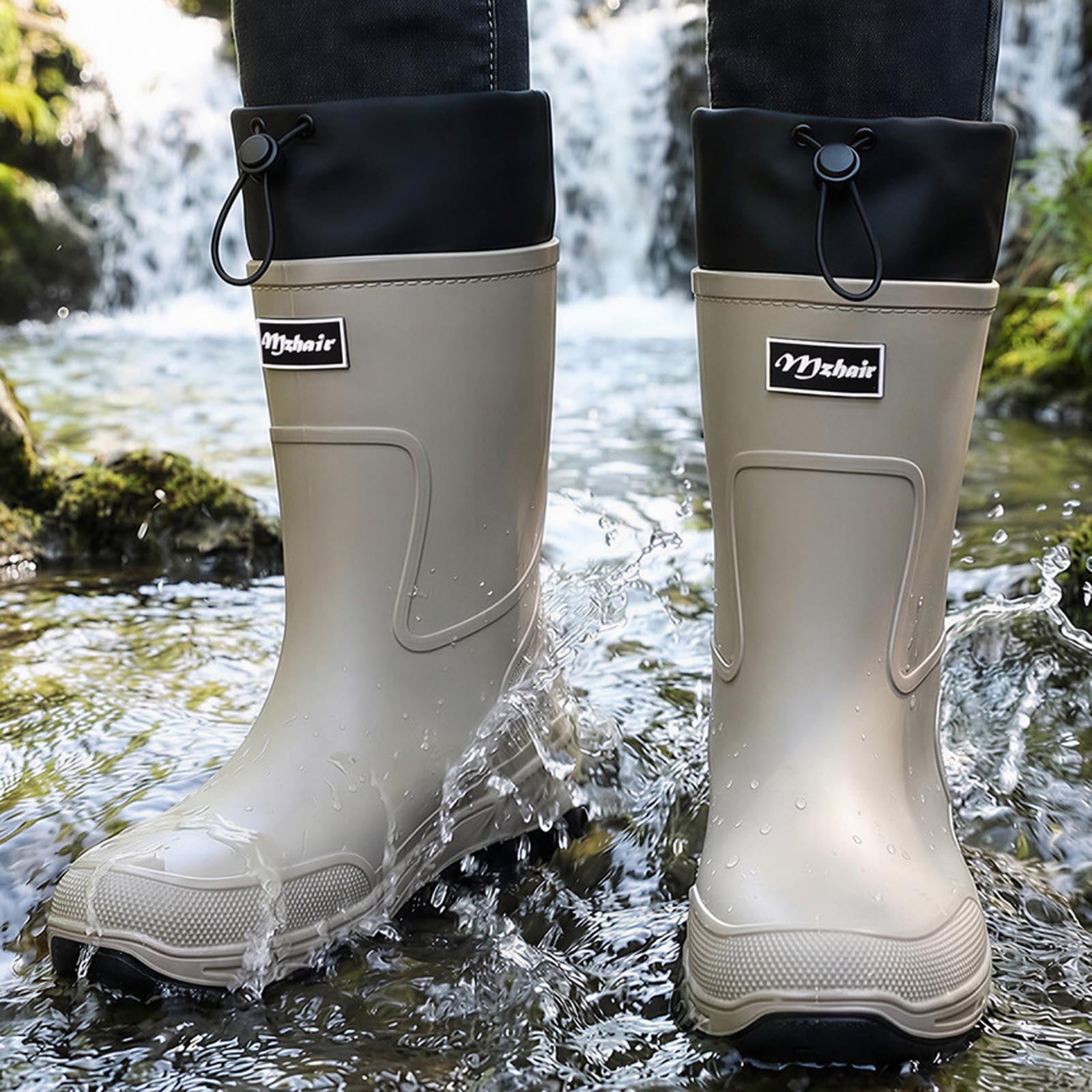 Gummistiefel Winter Erwachsene Stiefeletten Wasserdicht Herren Freizeit Regenstiefel Damen Arbeit Gartenschuhe Leicht Gummischuhe Garten
