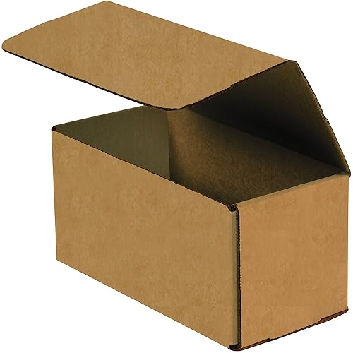 Miniatura 1 de Aviditi Cajas de correo de cartón corrugado Kraft marrón, 8 x 3 x 3 pulgadas, paquete de 50 unidades, a prueba de aplastamiento, para envío, correo