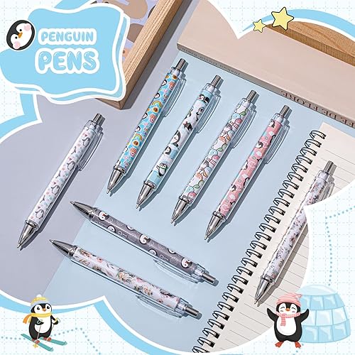 Miniatura 9 de Ireer 8 bolígrafos para mujeres y niñas, bolígrafos de escritura de 0.039 in de tinta negra, bolígrafos de escritura suave de punta fina para