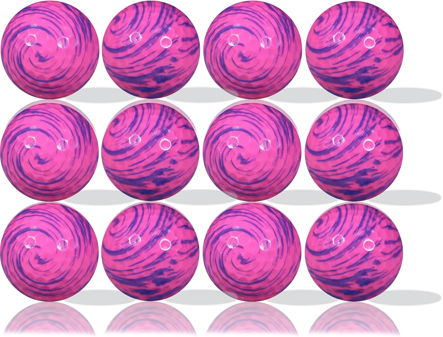 GBM Pink Swirl Novelty Golf Balls – Pink Marble Design Golf Balls for Tournaments, League Play, Practice and Unique Gifts for Golfers, 12-Pack