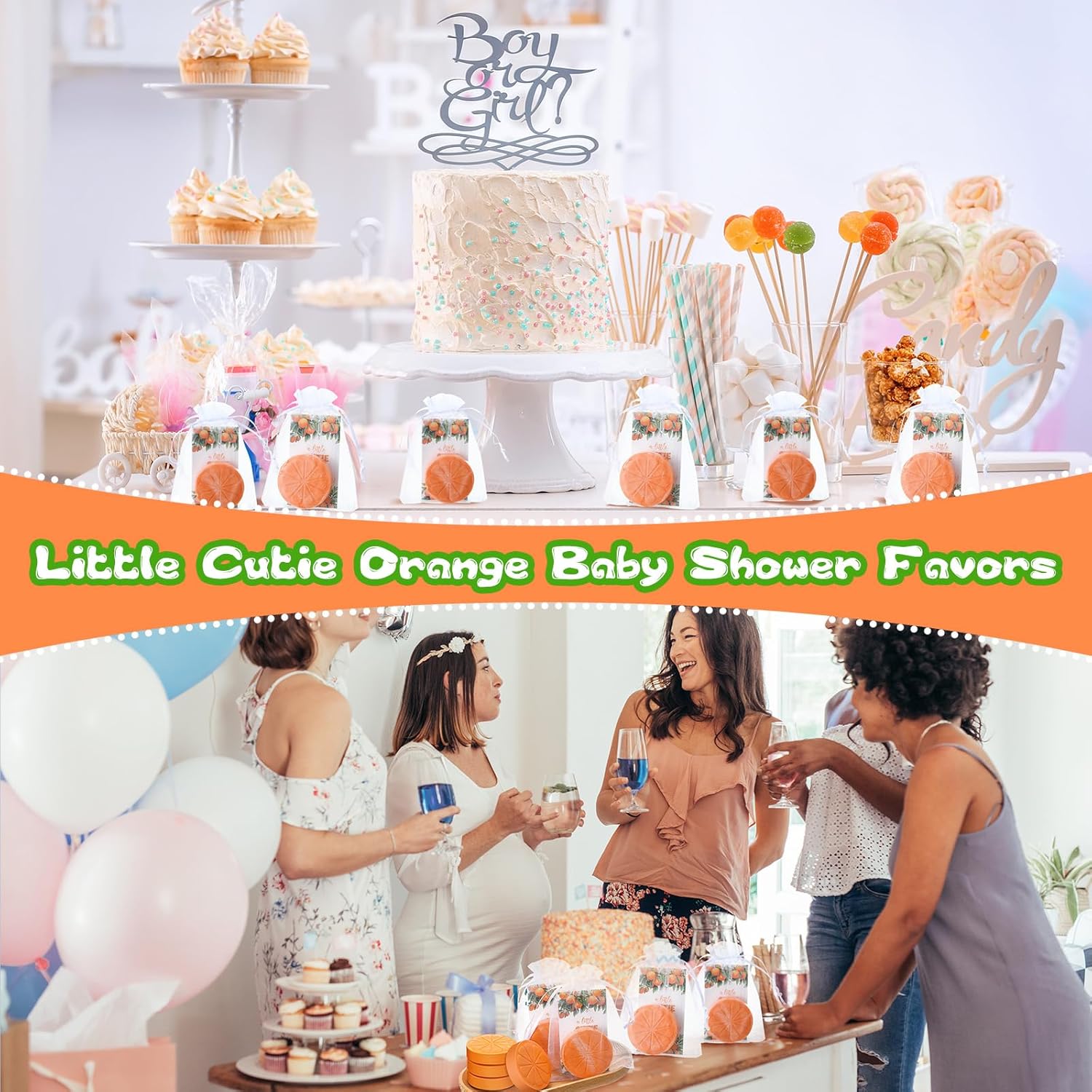 50 Set Little Cutie Baby Shower Soaps Favors 50 Orange Soaps 50 Little Cutie Card 50 White Bags for Wedding Birthday Guest Keepsakes Gender Reveal Decorations Clementine Orange Theme Favors