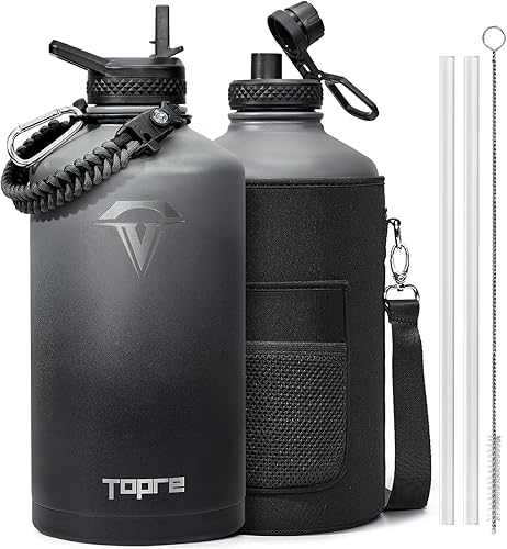 Miniatura 8 de Botella de agua aislada de 32 onzas, botella de agua de acero inoxidable con aislamiento al vacío, sin BPA y a prueba de fugas - con asa de