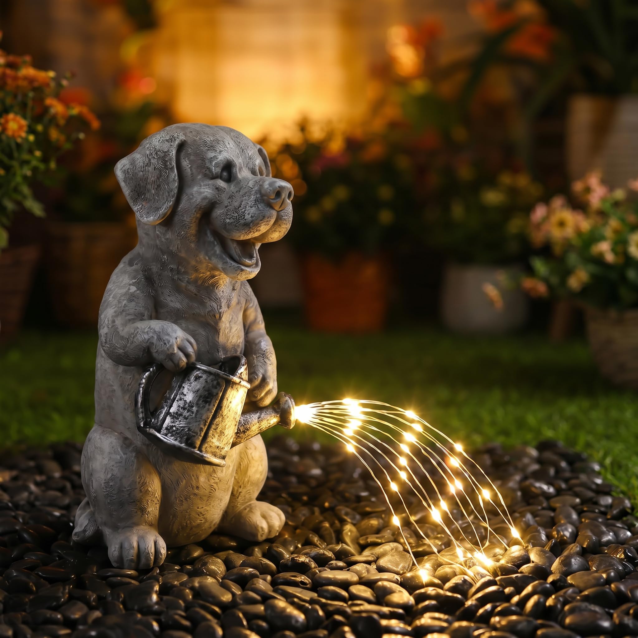 Amazon.com : Lavezee Solar Garden Decor Dog Statues Outdoor, Dog